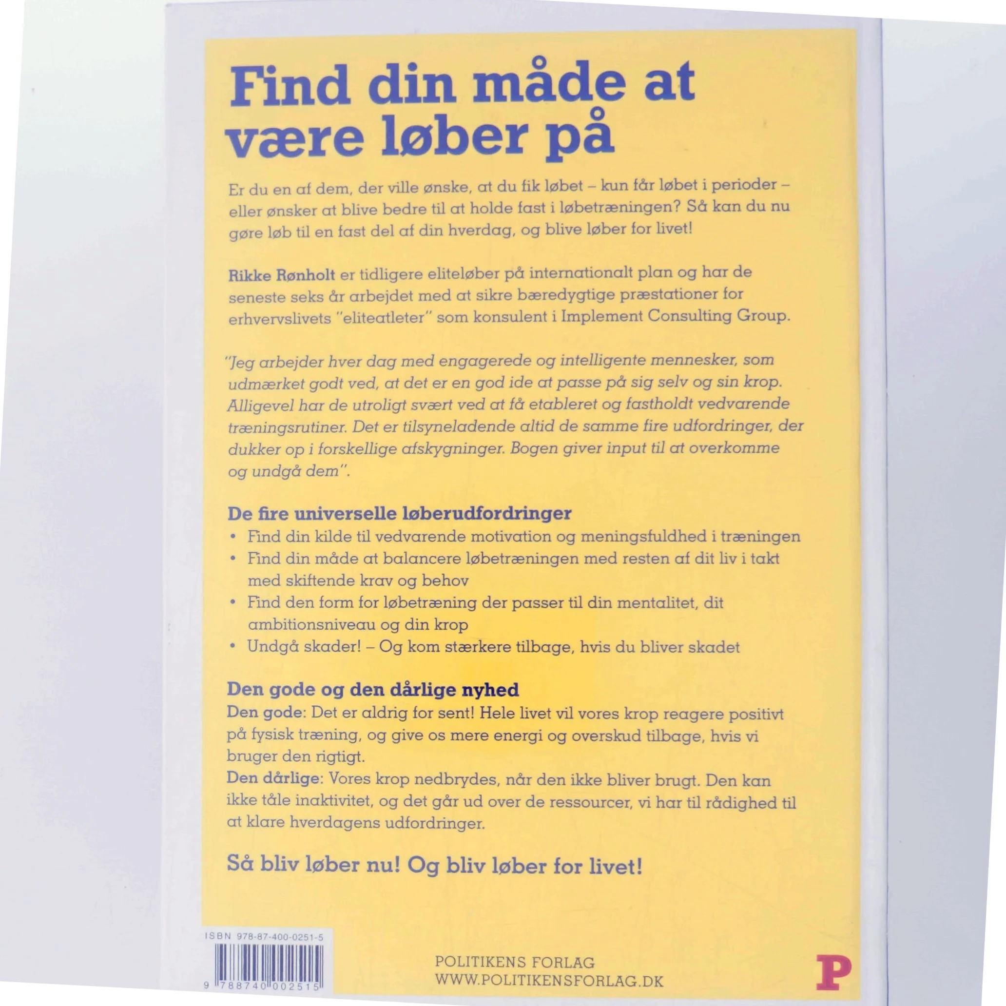 Bliv Løber for Livet af Rikke Rønholt (Bog)