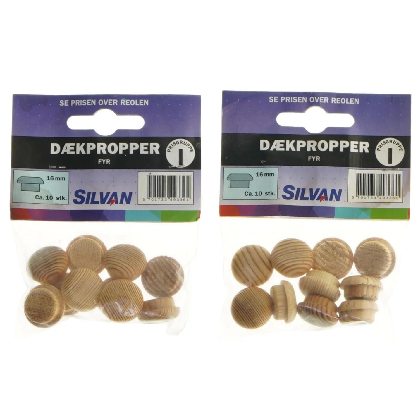 Dækpropper i fyrretræ, 16 mm fra Silvan (str. 16 mm)