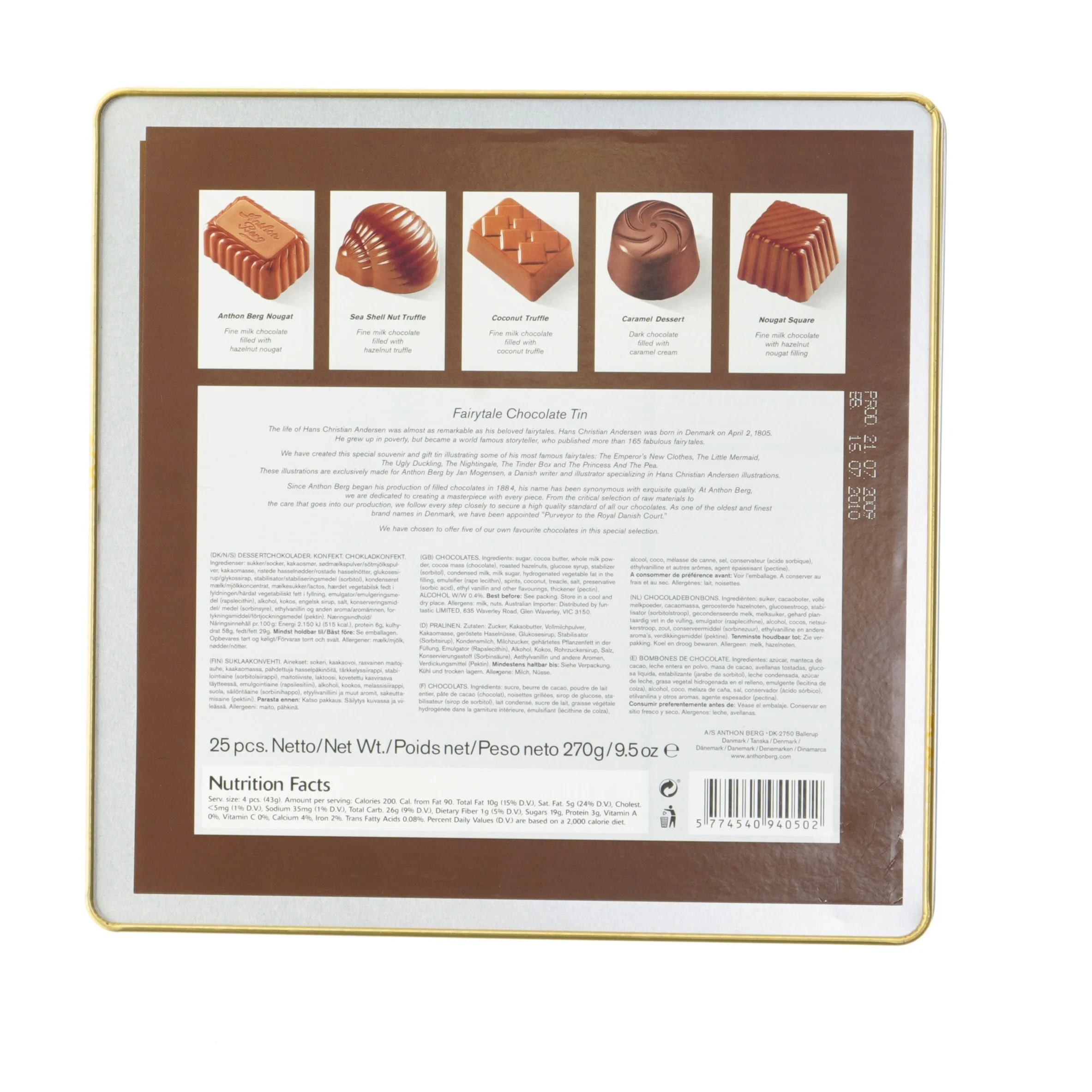 Anthon Berg eventyrlige chokolade dåse fra Anthon Berg (str. 23,5x23,5 cm)