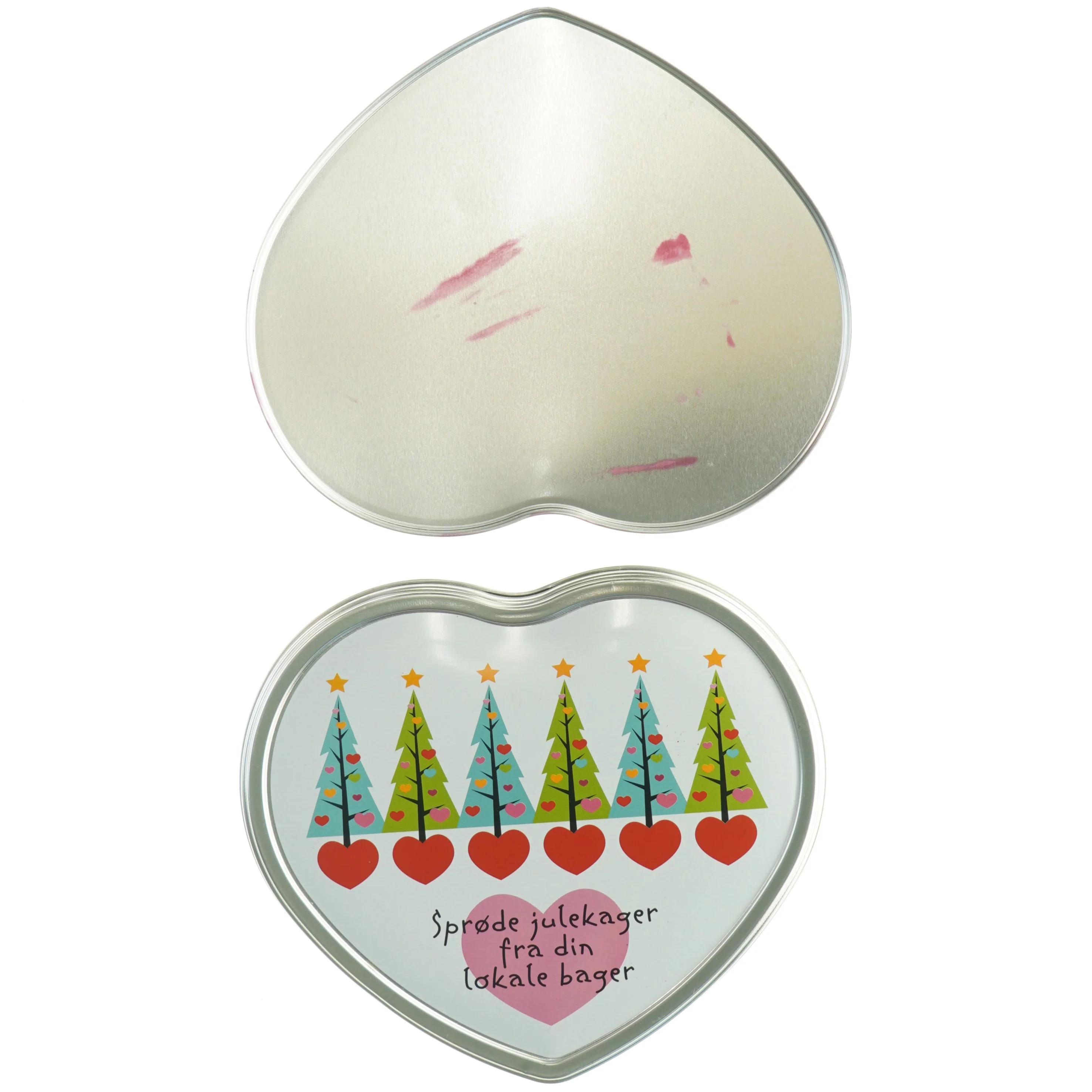 Hjerteformet metaldåse (str. 23 x 19 cm)