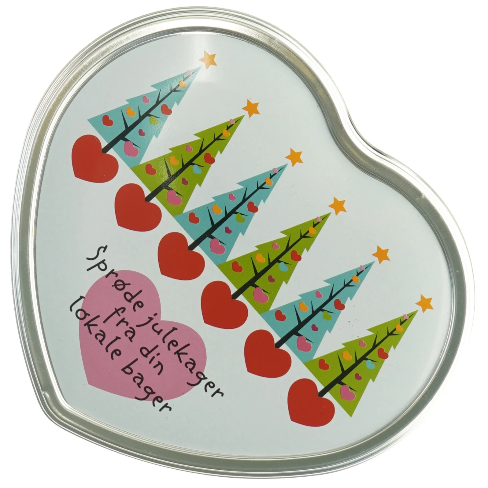 Hjerteformet metaldåse (str. 23 x 19 cm)