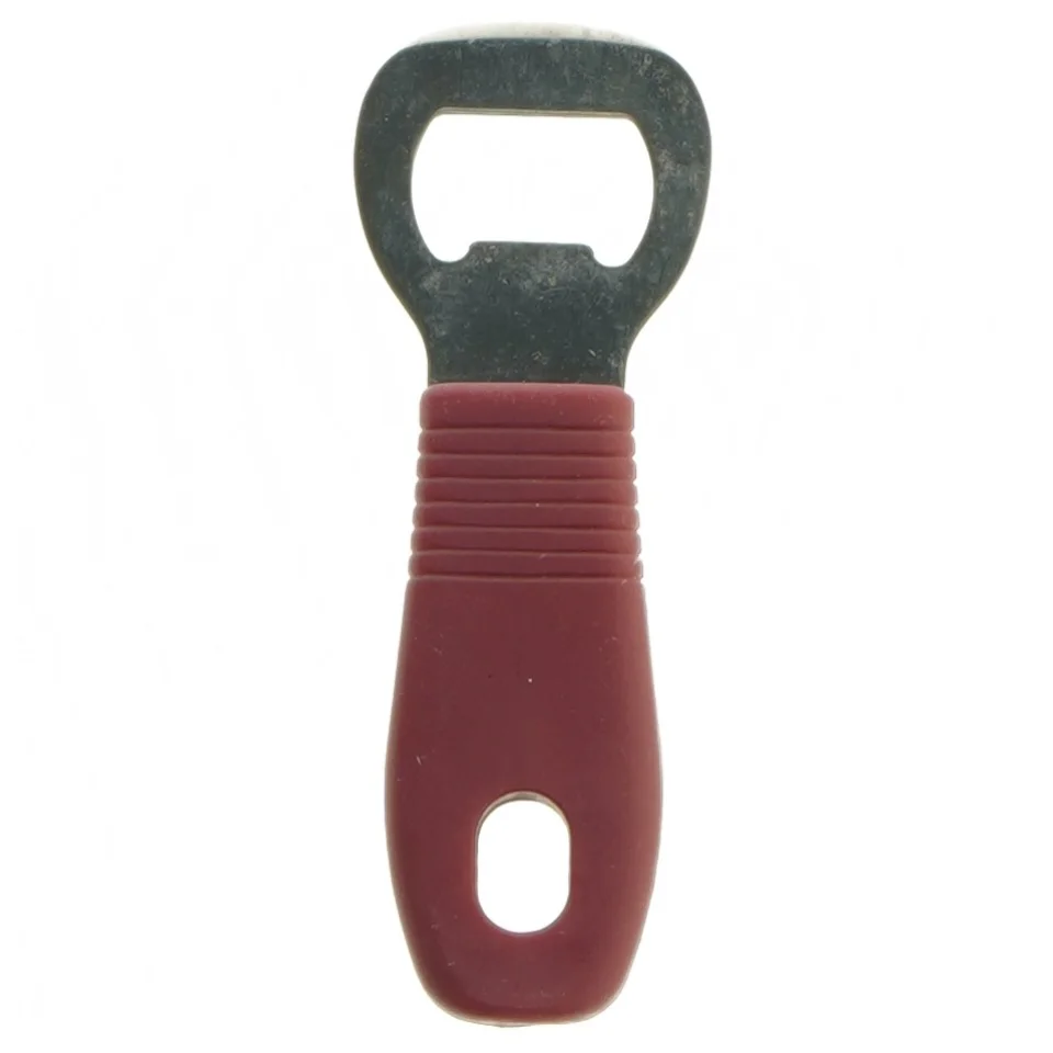 Flaskeåbner med rød greb (str. 12 cm)