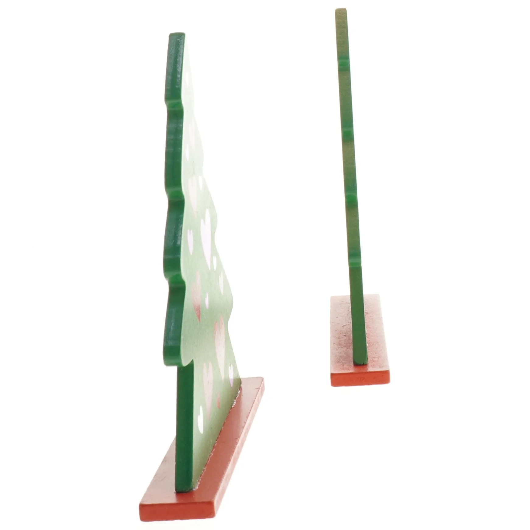 Dekorative juletræer i træ (str. 16 x 15 cm)