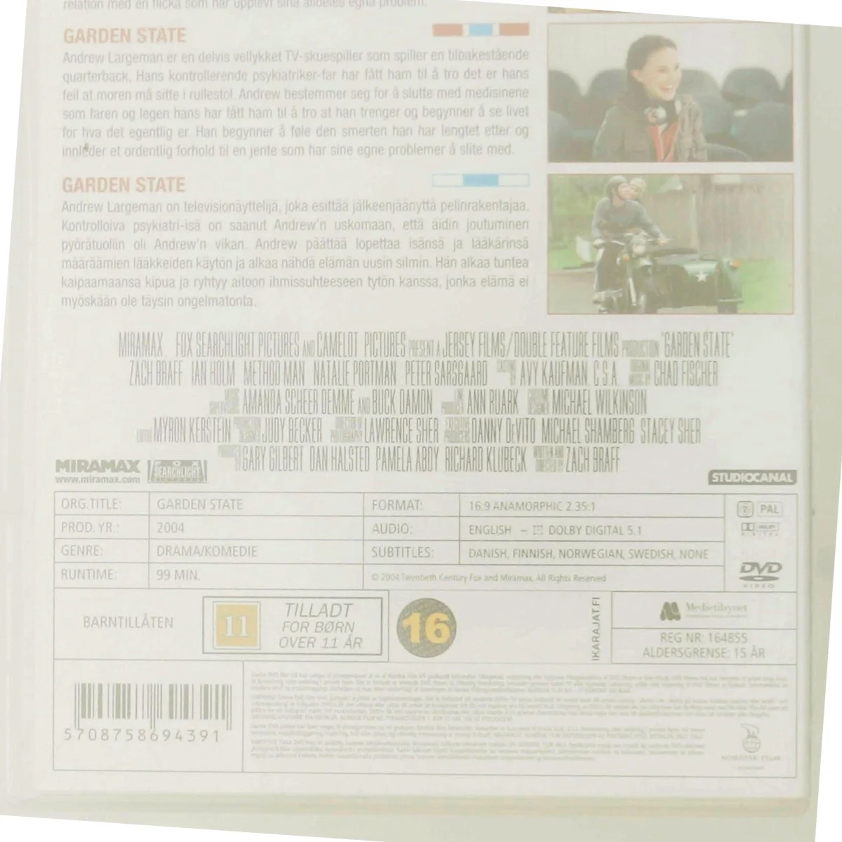 Garden State (2004) [DVD] med Zach Braff (DVD)