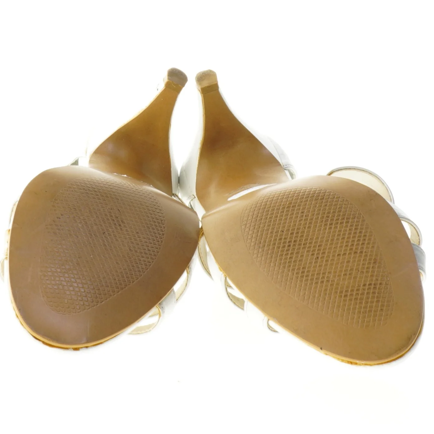 Hvide højhælede sandaler med pynt fra Ivory (str. 39 )