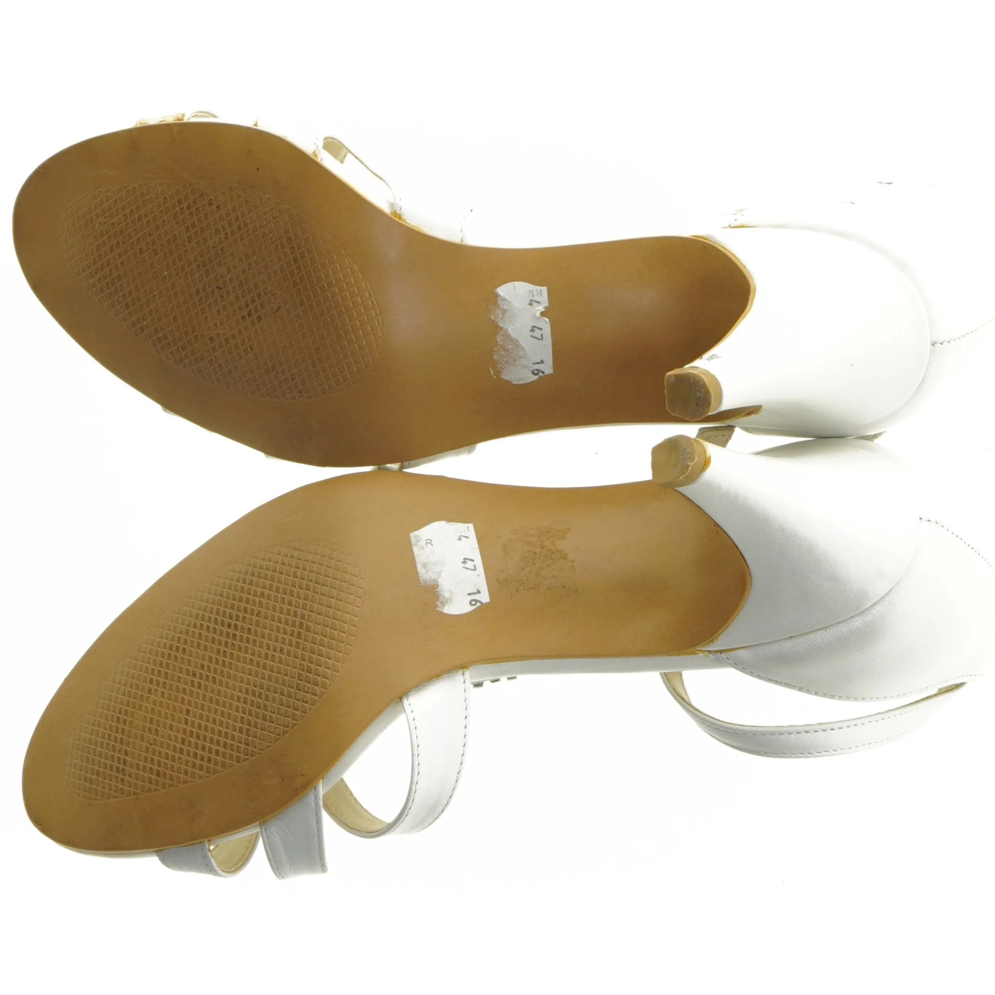 Hvide højhælede sandaler med pynt fra Ivory (str. 39 )