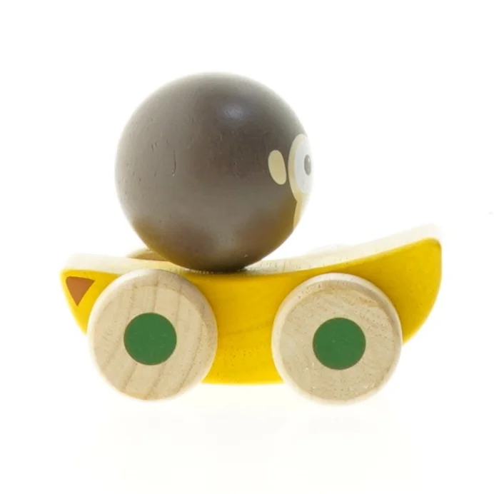Træbil med abe-design fra Öko Toys (str. 10 cm)