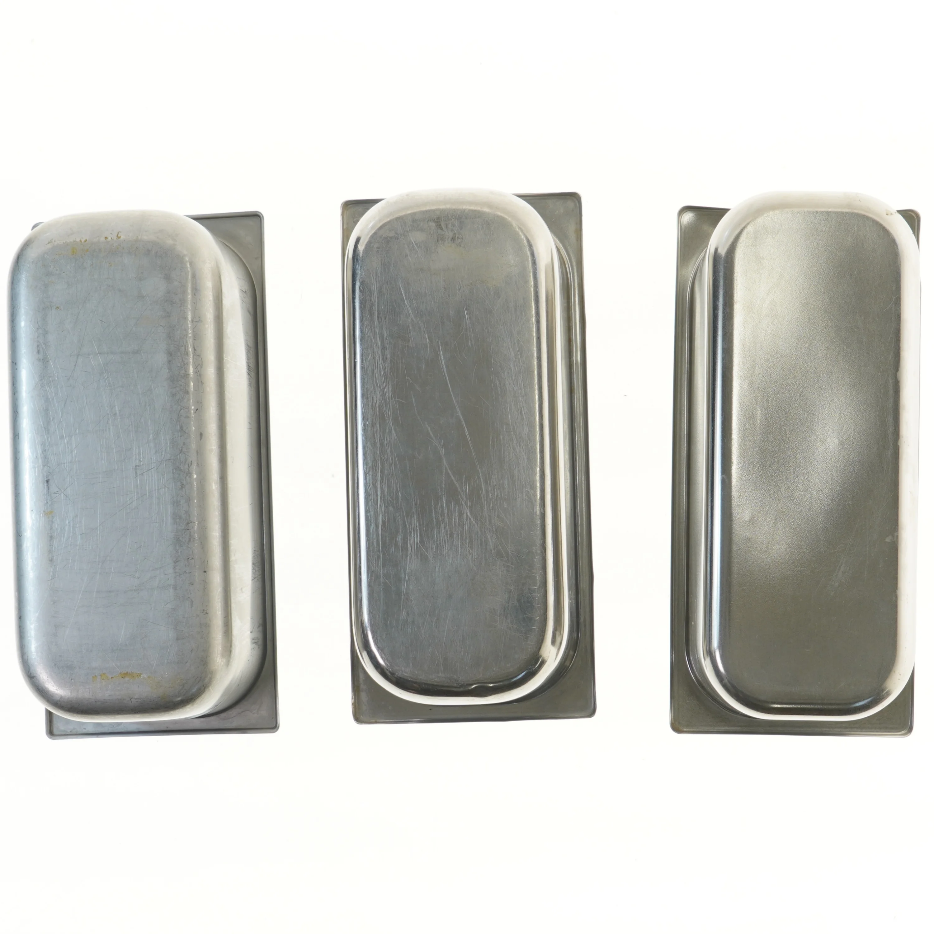 Rustfri stål køkkenbeholdere (str. 36x17x12 og 36x17x14 cm)