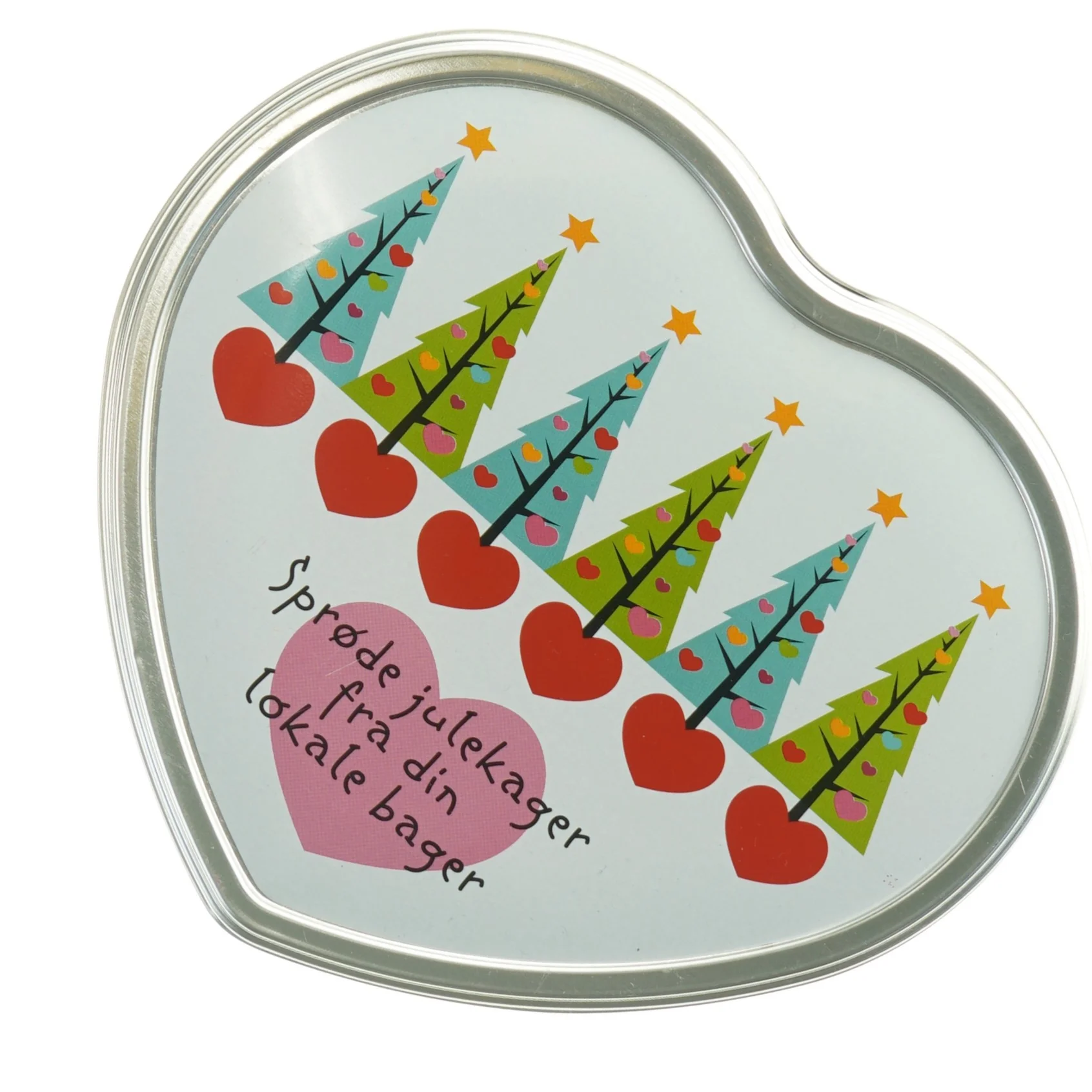 Hjerteformet kagedåse (str. 22 x 19 cm)