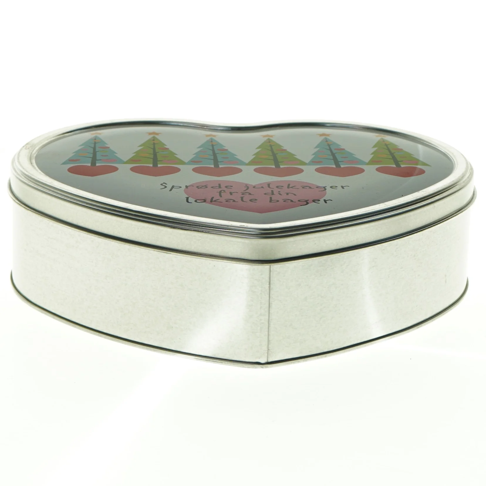 Hjerteformet kagedåse (str. 22 x 19 cm)