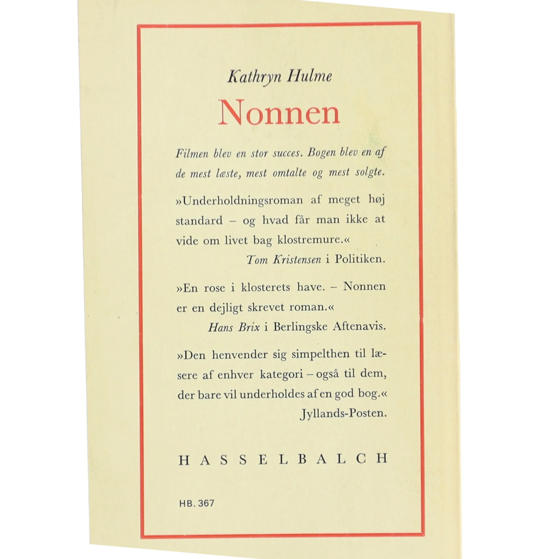 Nonnen af Kathryn Hulme fra Hasselbalch