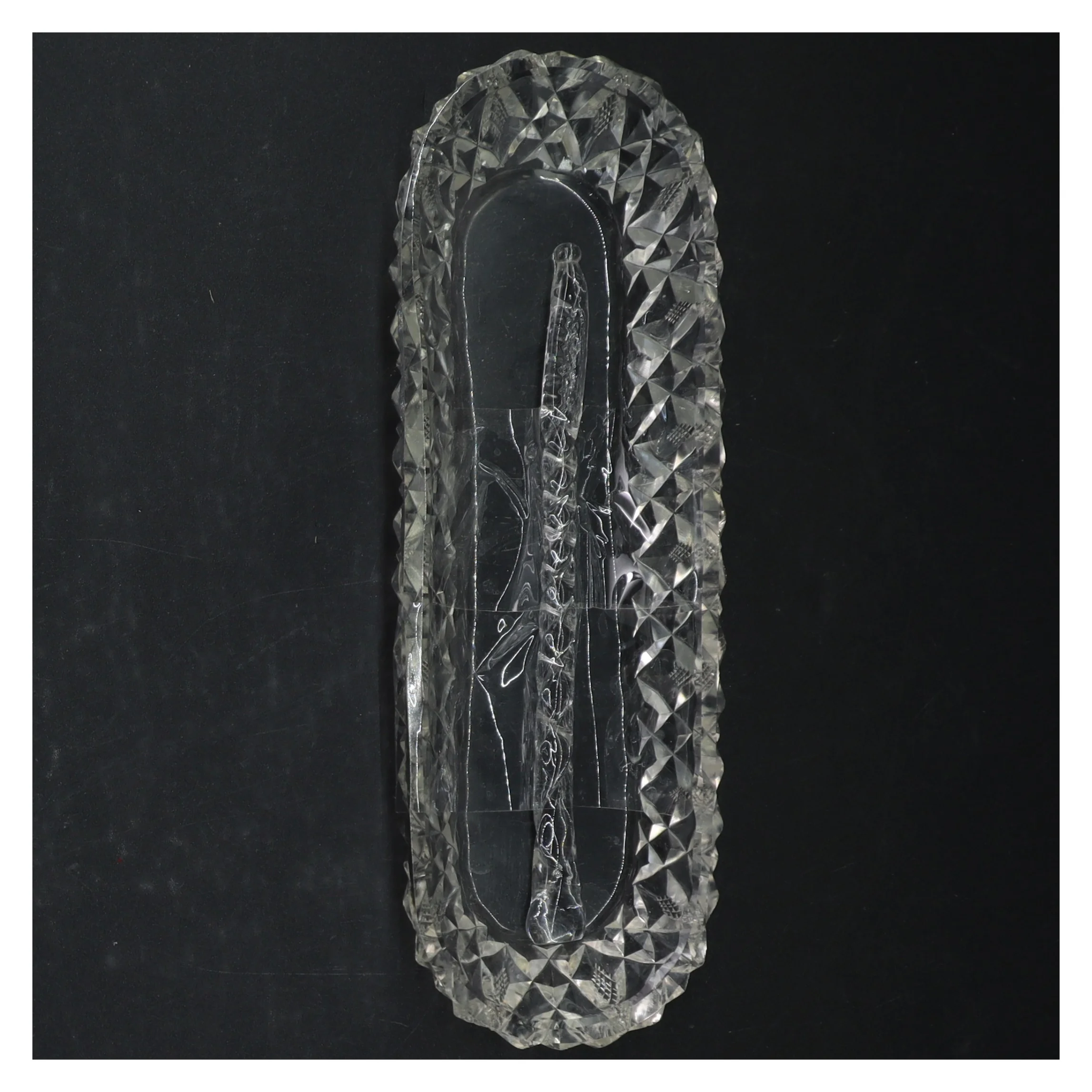 Krystal skibsskål (str. 23 cm)