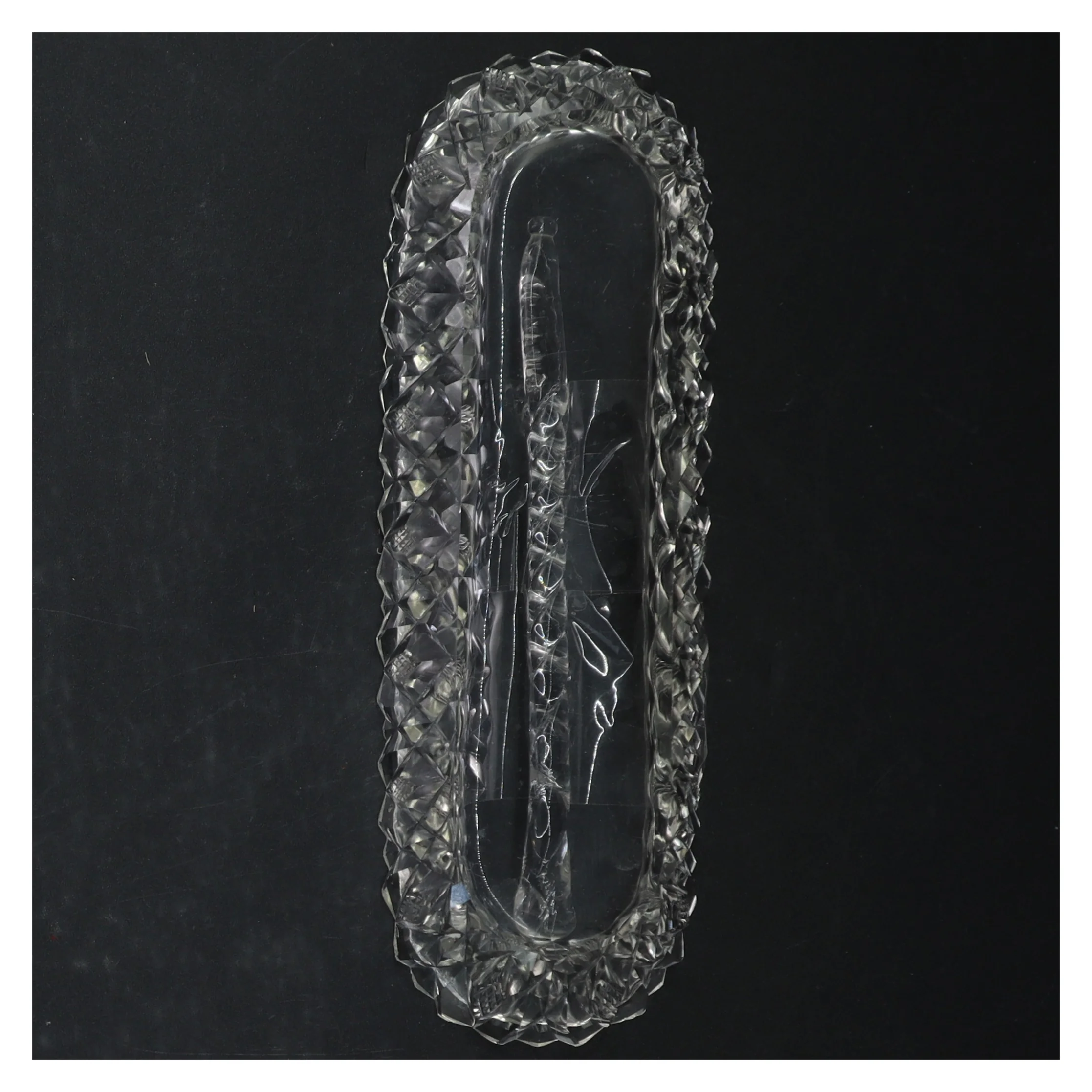 Krystal skibsskål (str. 23 cm)