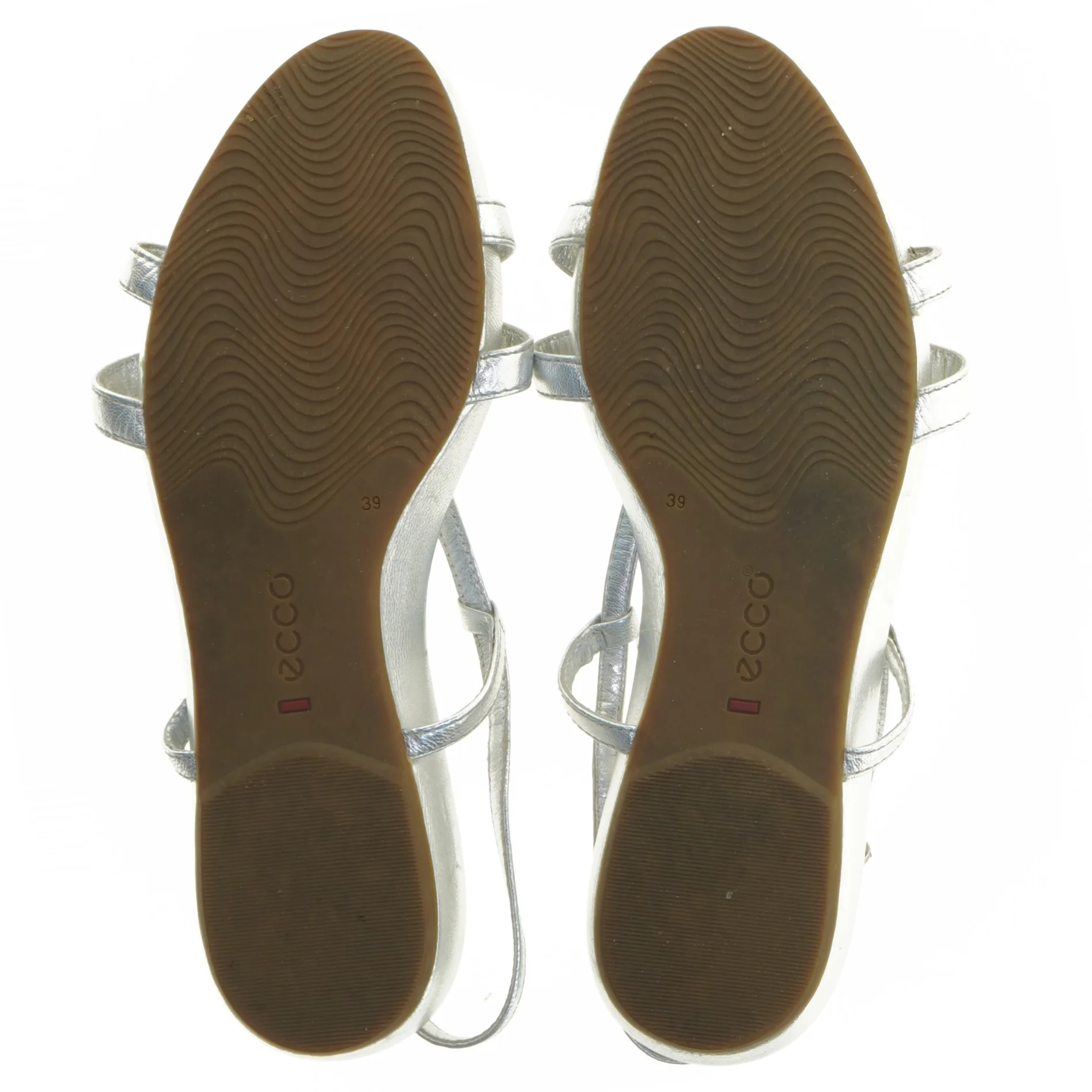 Sølvfarvede damesandaler fra Ecco (str. 39)