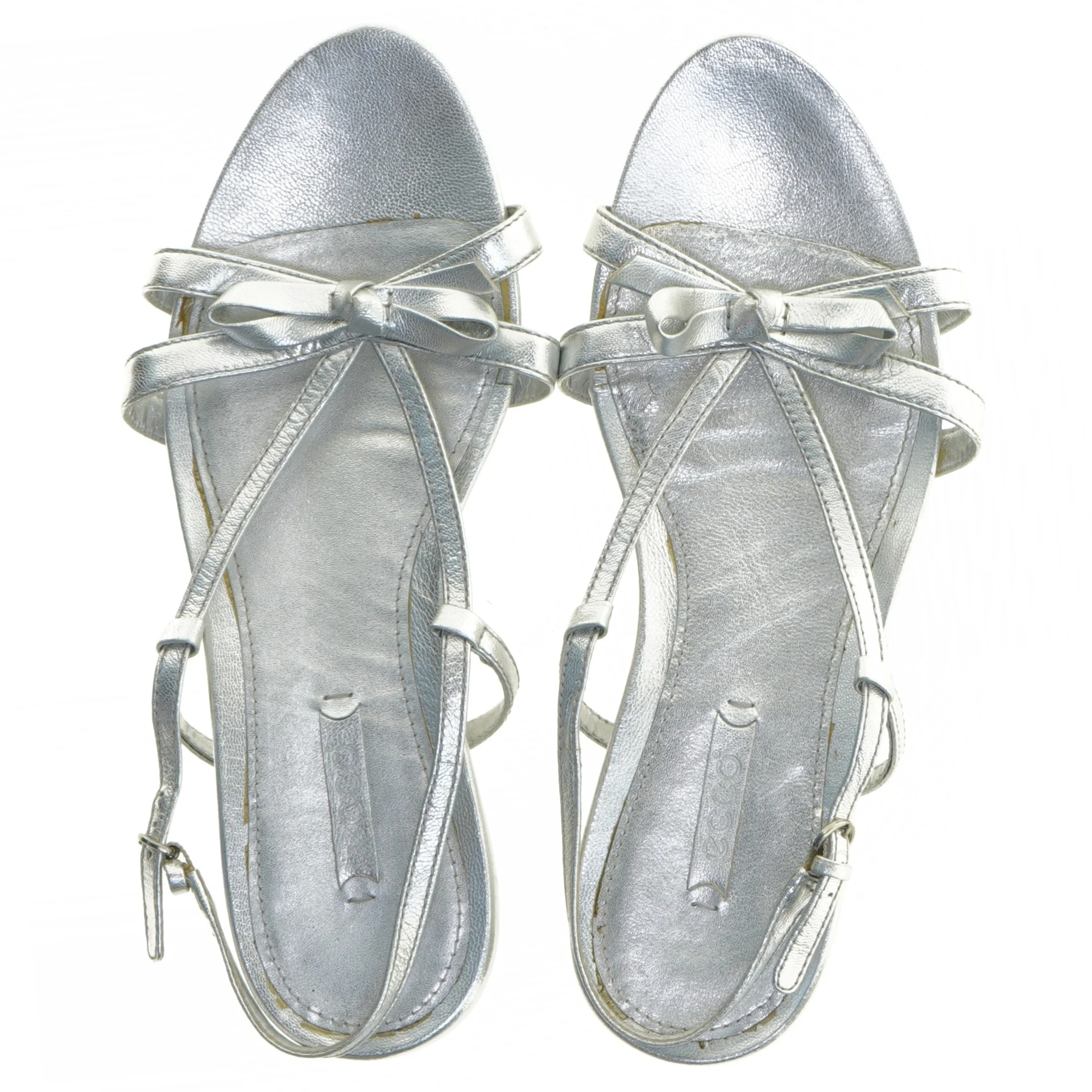 Sølvfarvede damesandaler fra Ecco (str. 39)