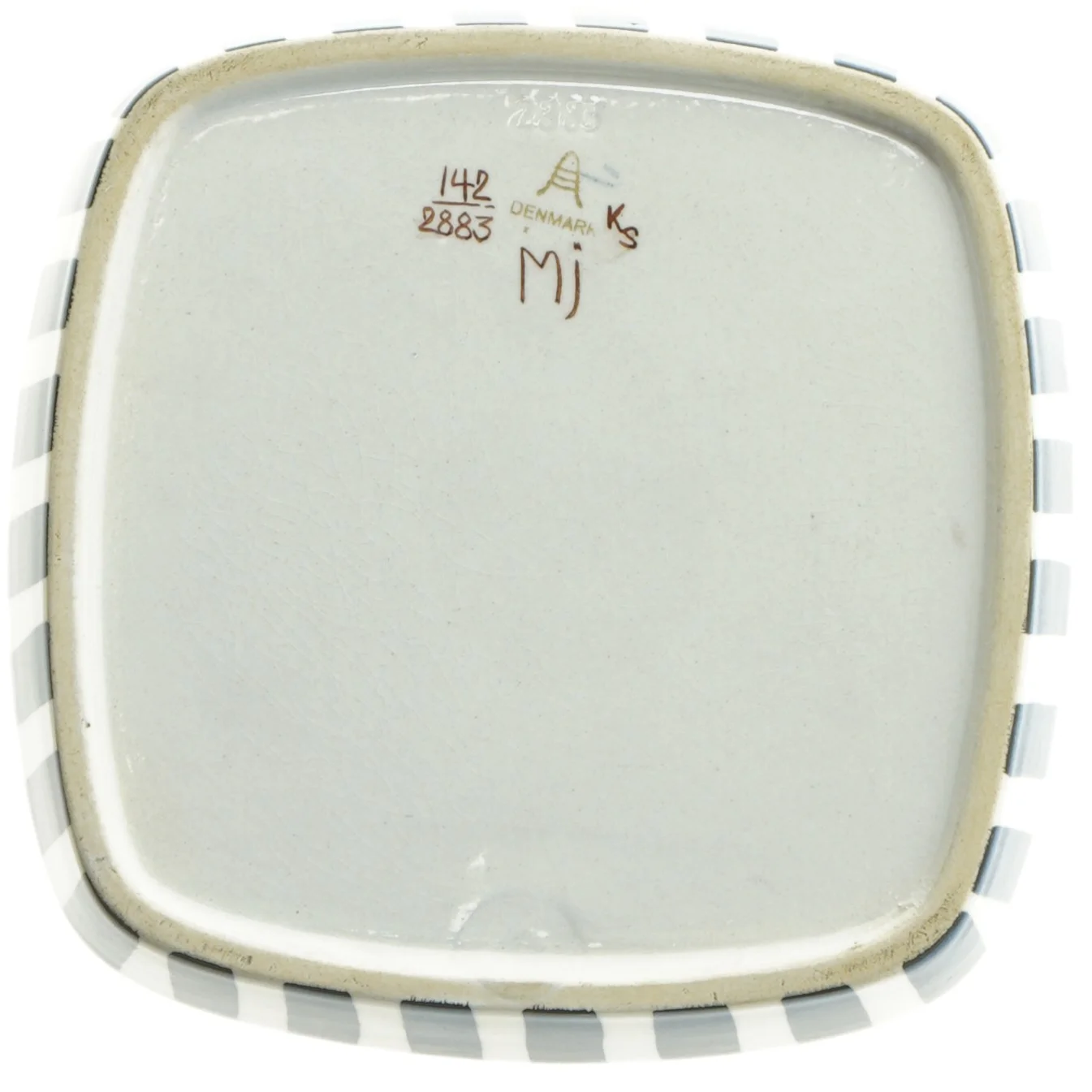 Royal Copenhagen / Aluminia – firkantet fad/tallerken (str. Ø 17,5 cm)
