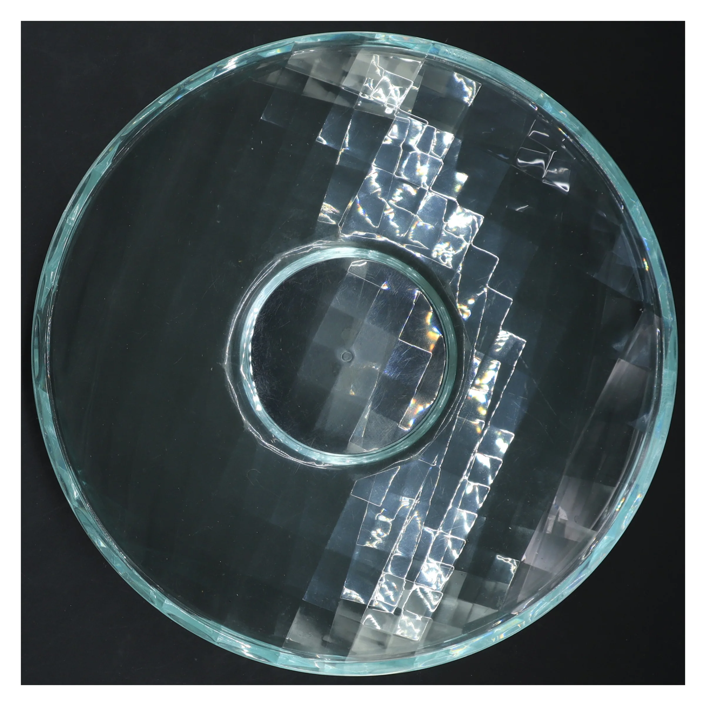 Facetslebne tallerkner i plastik (2 stk Ø 24 cm)