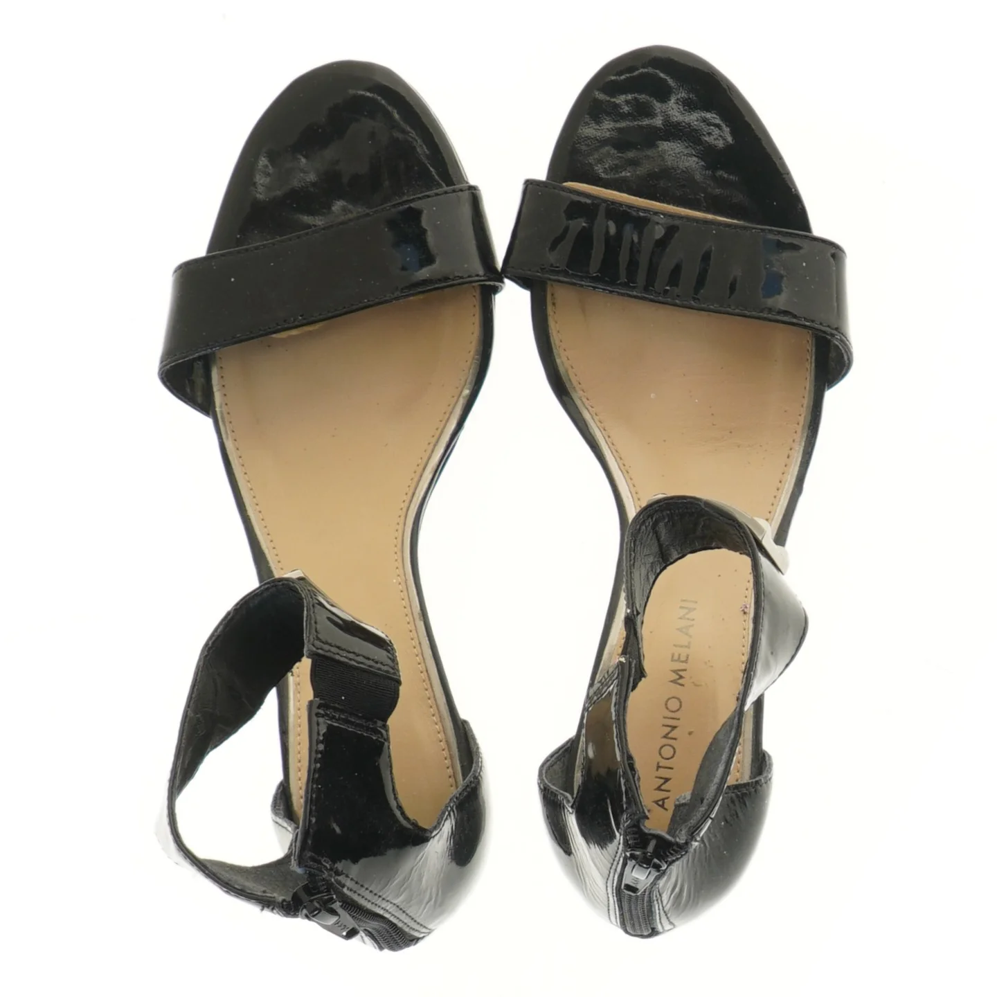 Sort Antonio Melani højsandal med kilehæl fra Antonio Melani (str. sko 7,5, 25 cm)