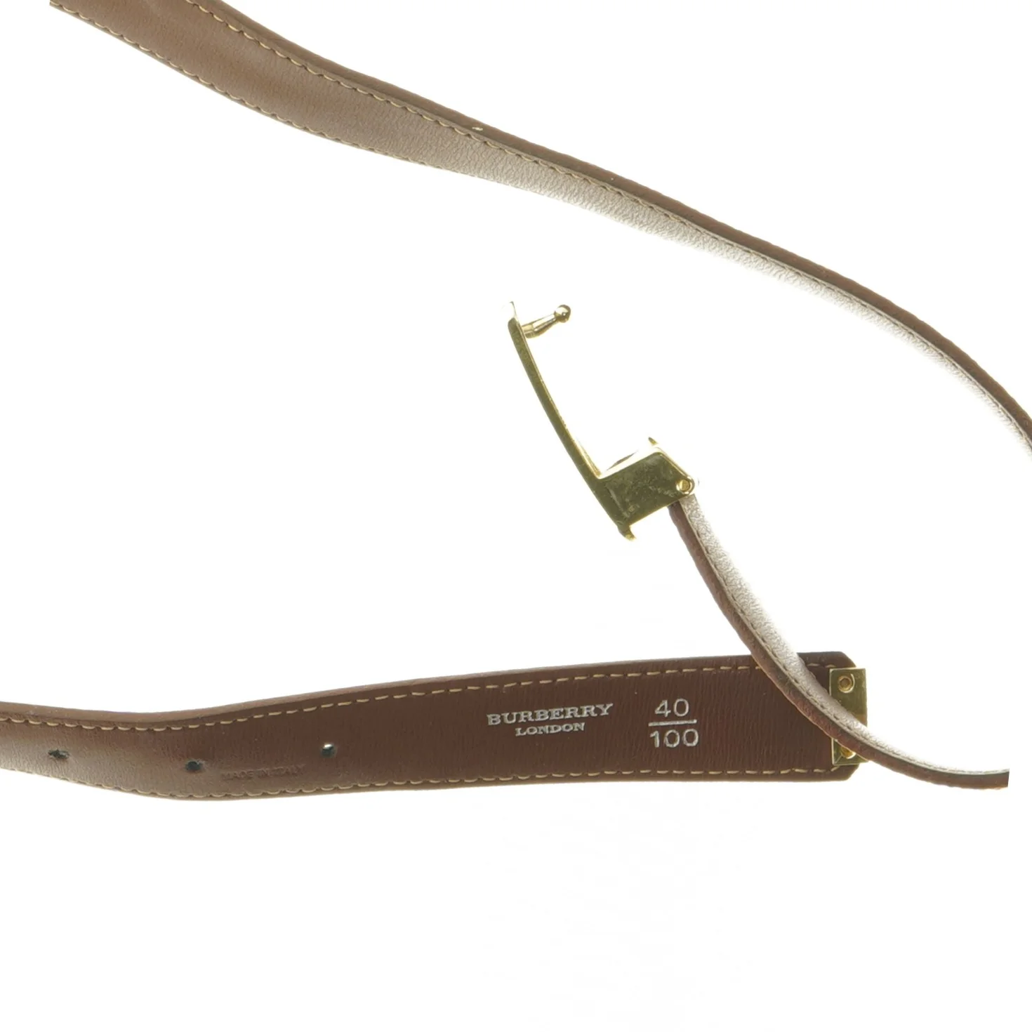 Burberry bælte med guldspænde fra Burberry (str. 100 cm)