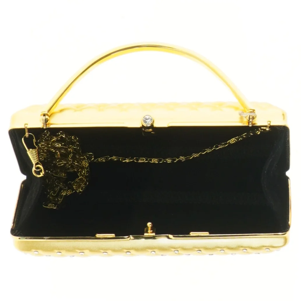 Guld håndtaske (str. 19x8 cm)