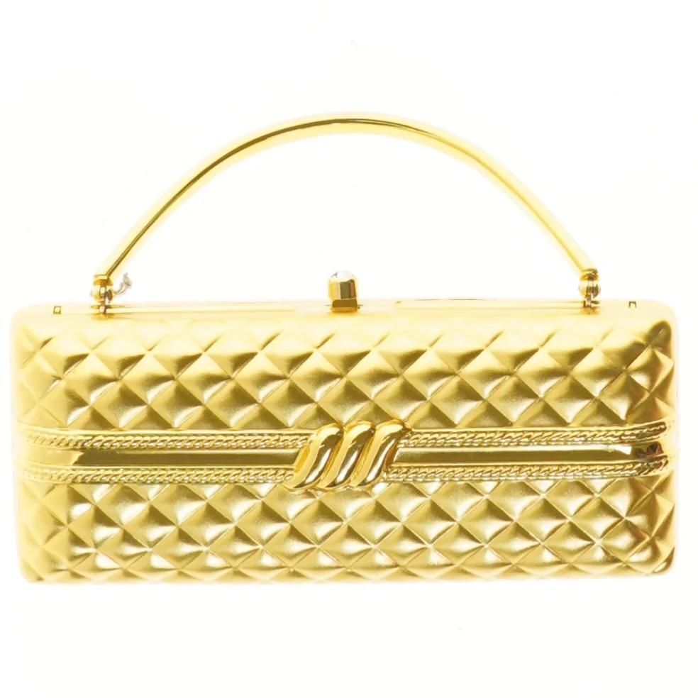 Guld håndtaske (str. 19x8 cm)