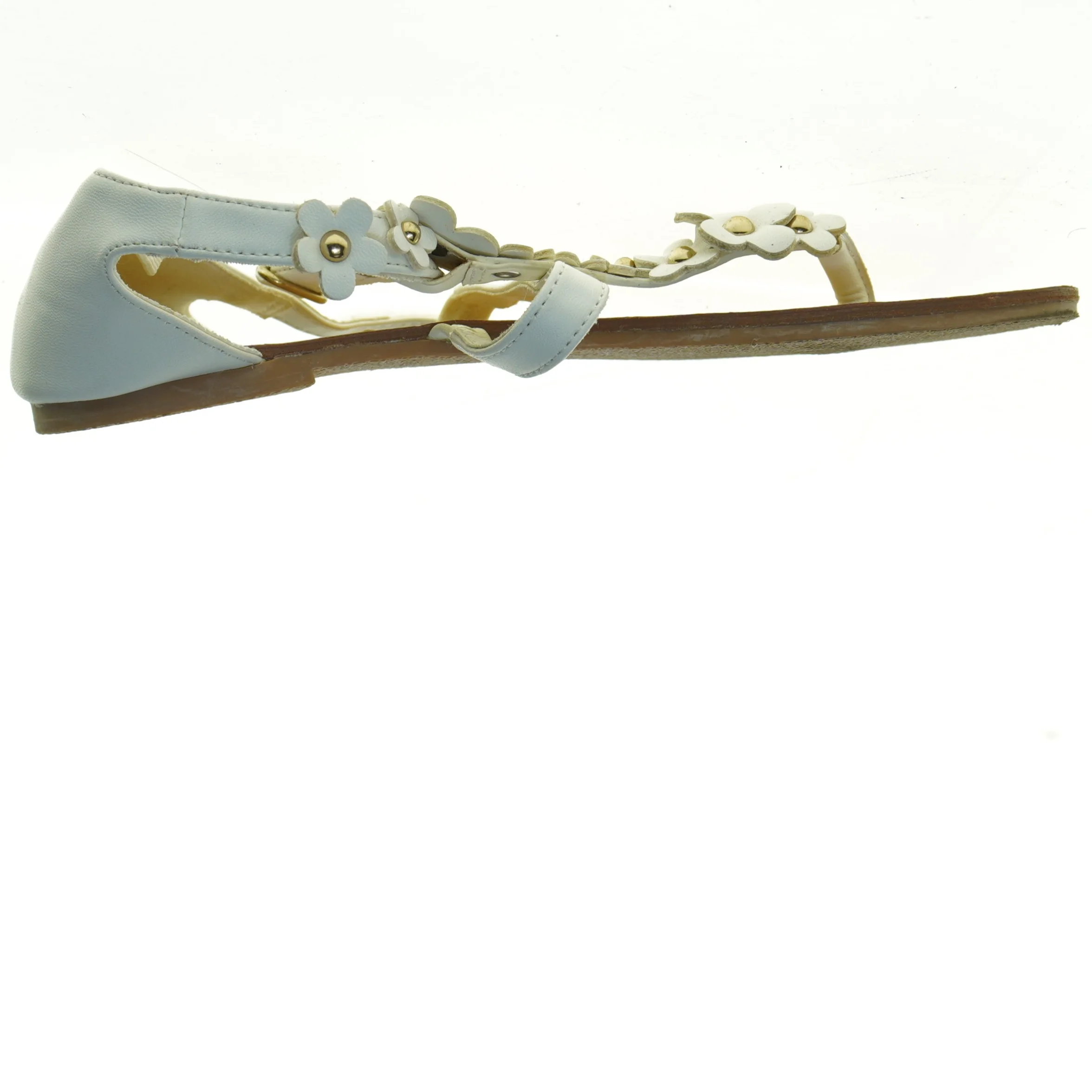 Hvide sandaler med blomsterdetaljer (str. 35)