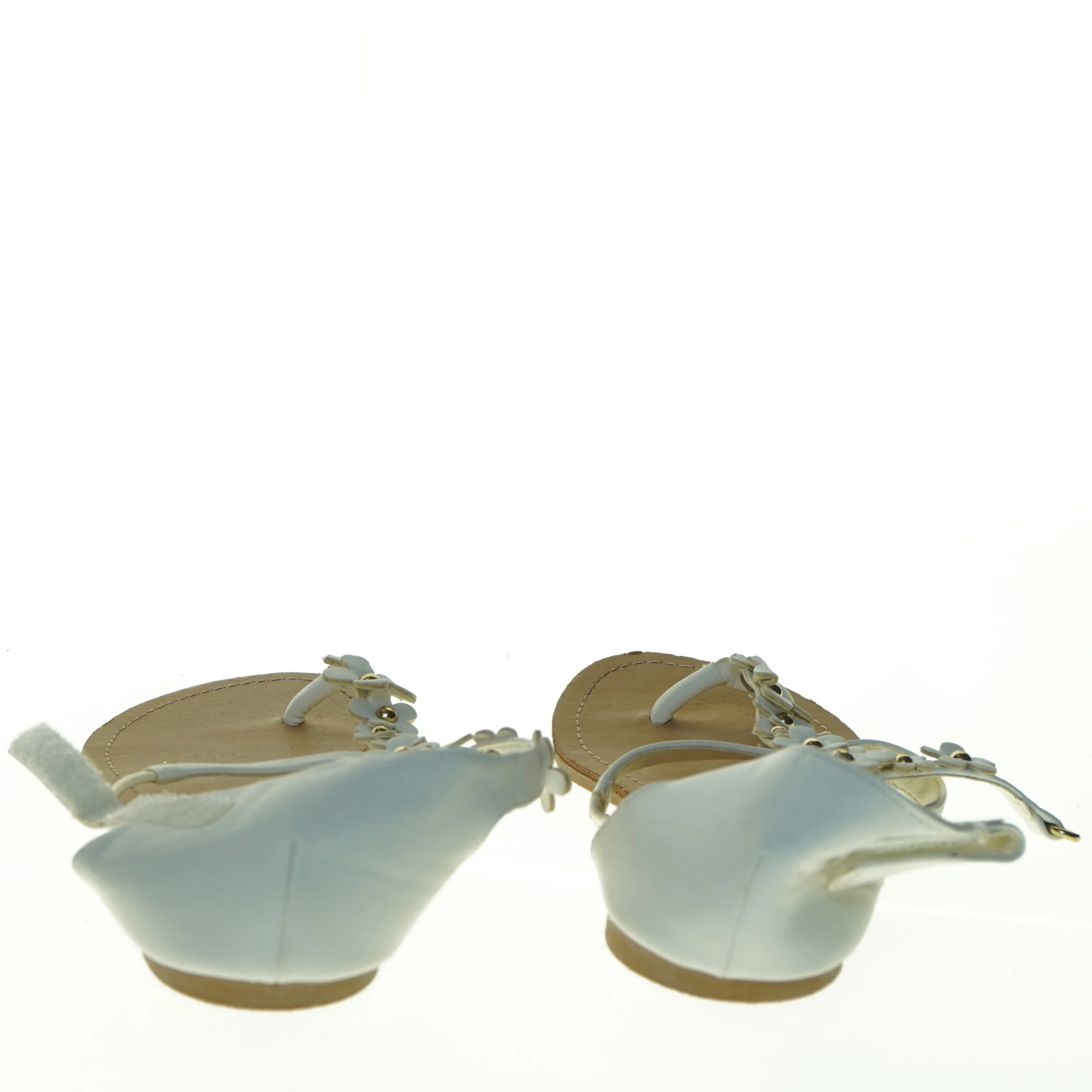 Hvide sandaler med blomsterdetaljer (str. 35)