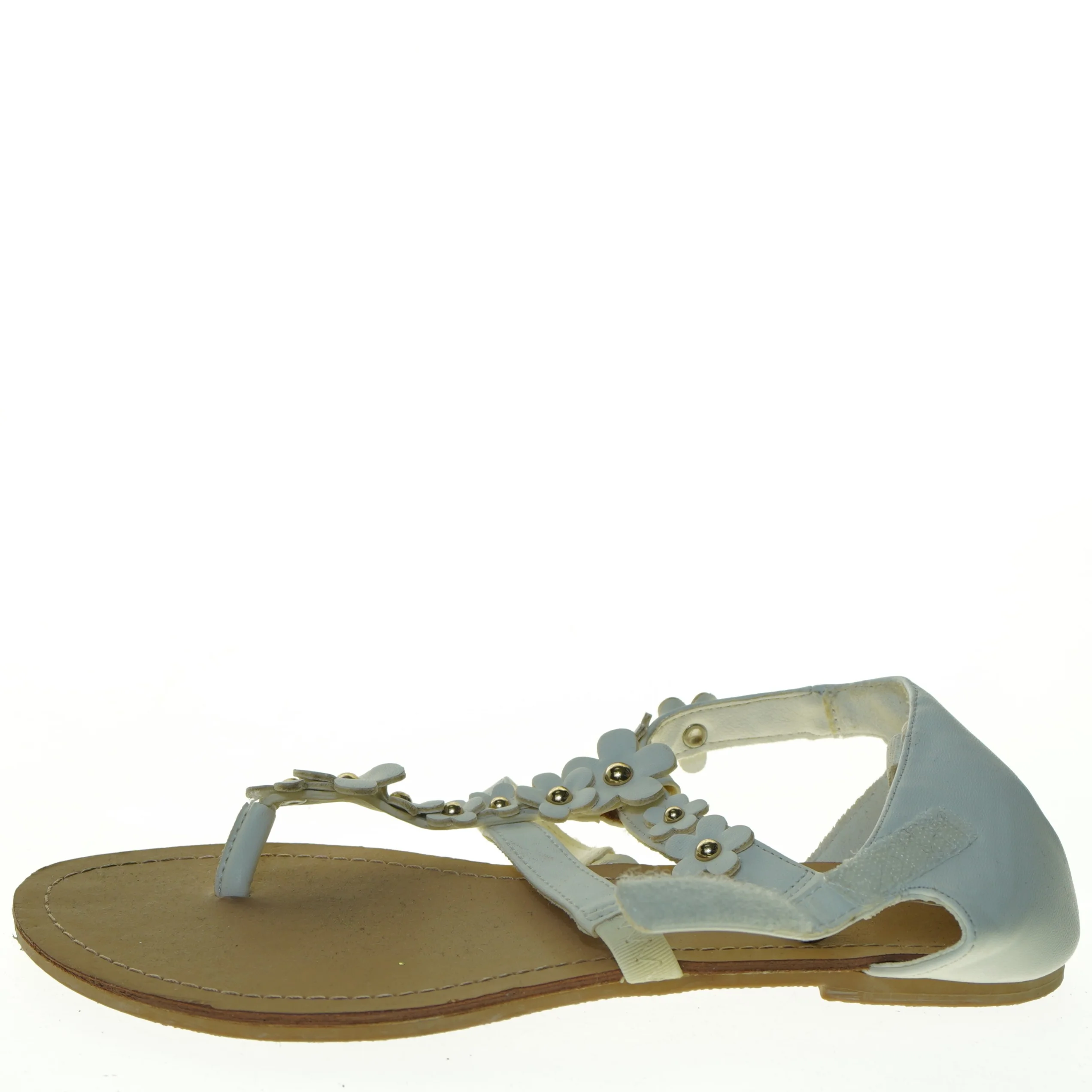 Hvide sandaler med blomsterdetaljer (str. 35)