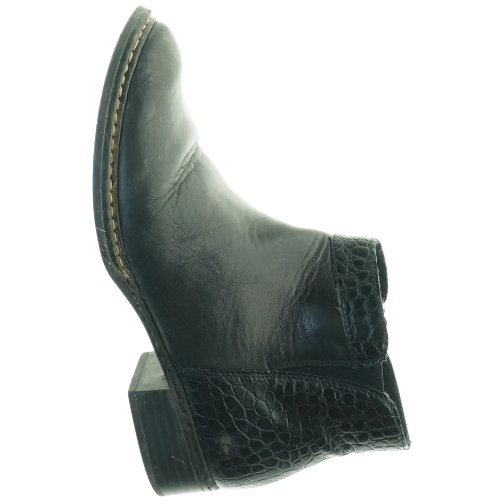 Sorte ankelstøvler med krokodilleprint fra Rieker (str. 37)