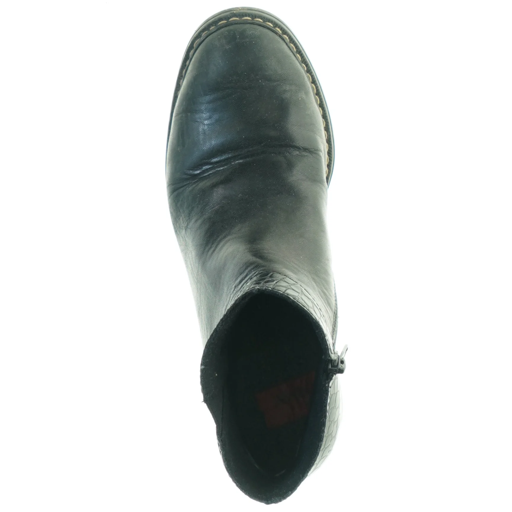 Sorte ankelstøvler med krokodilleprint fra Rieker (str. 37)