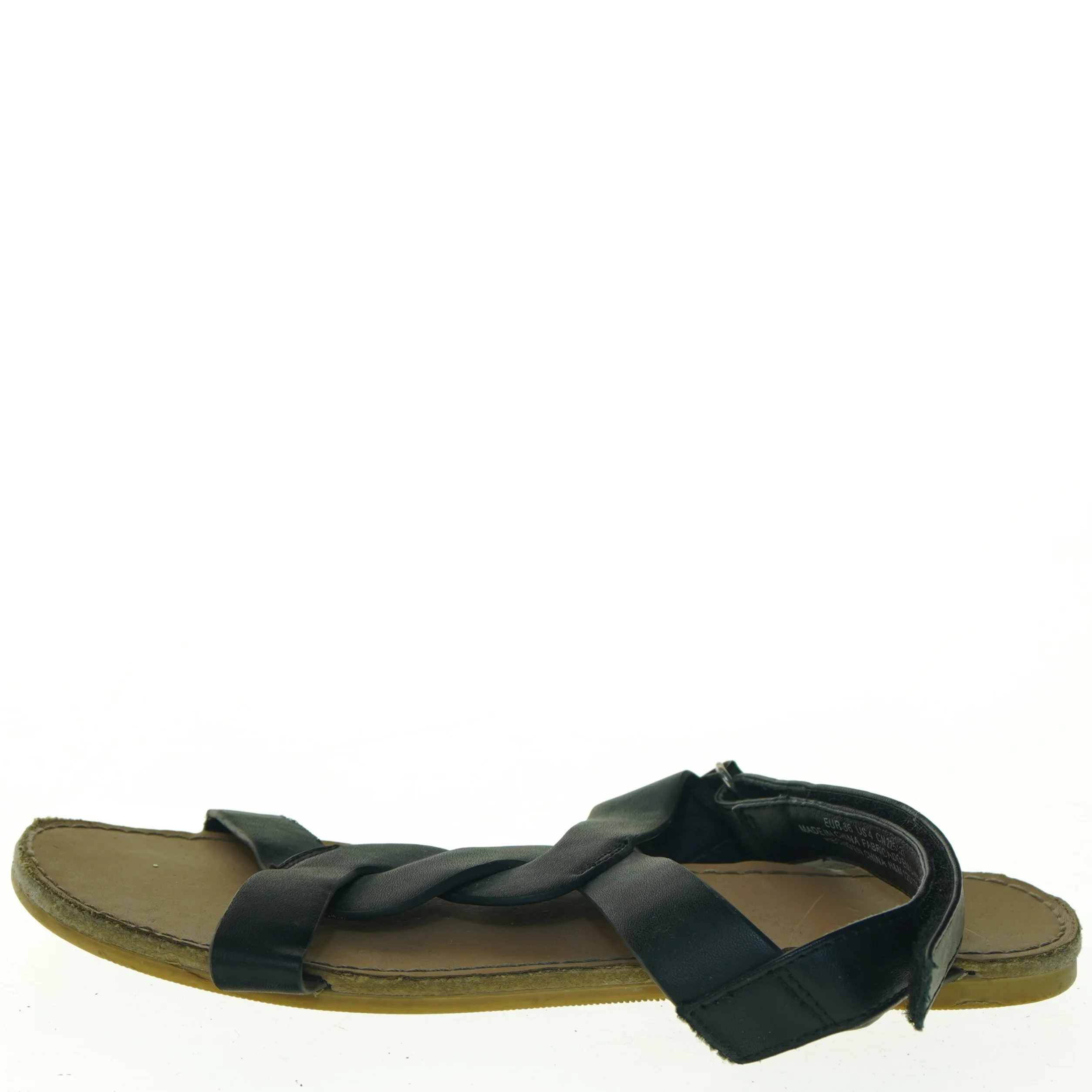 Sorte flade sandaler (str. 36)