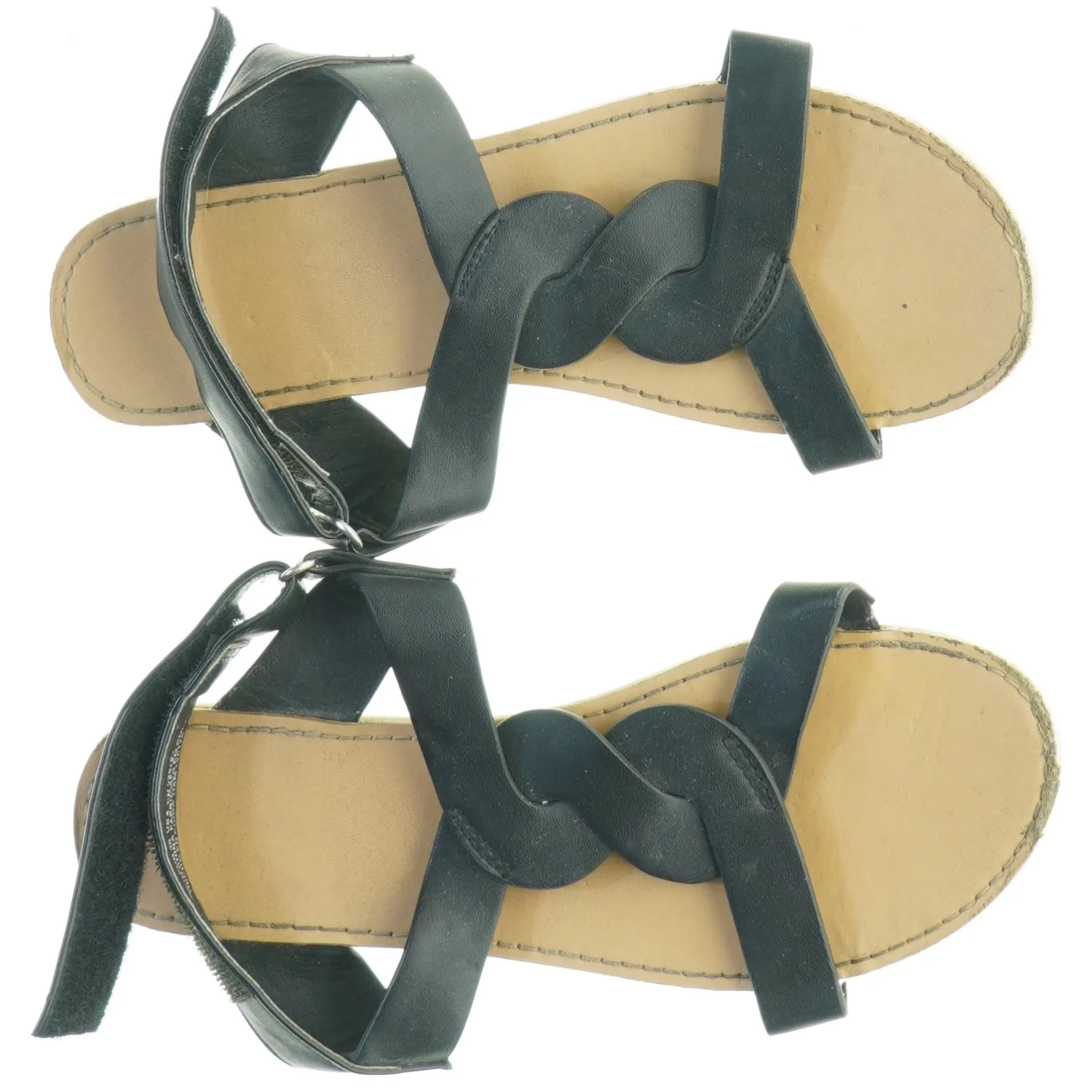 Sorte flade sandaler (str. 36)