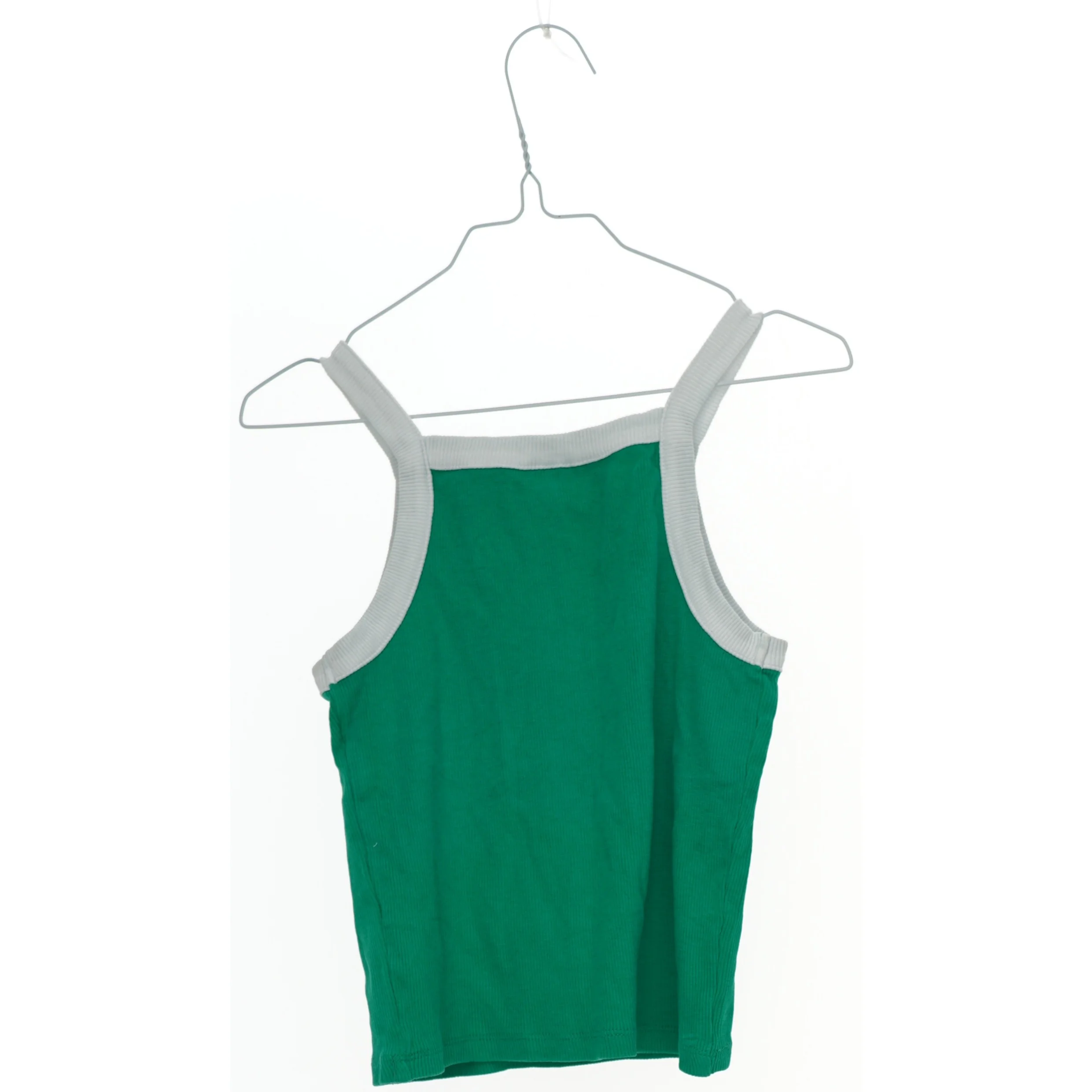 Grøn tank top med hvide kanter (str. 128)