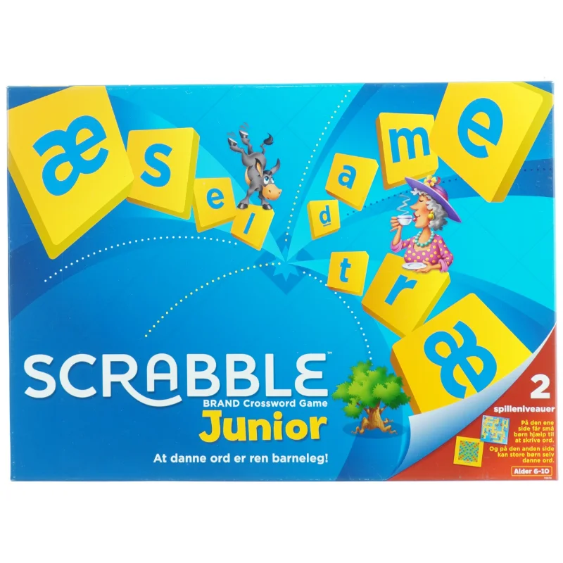 Scrabble Junior brætspil fra Mattel (str. 37 x 27 cm)