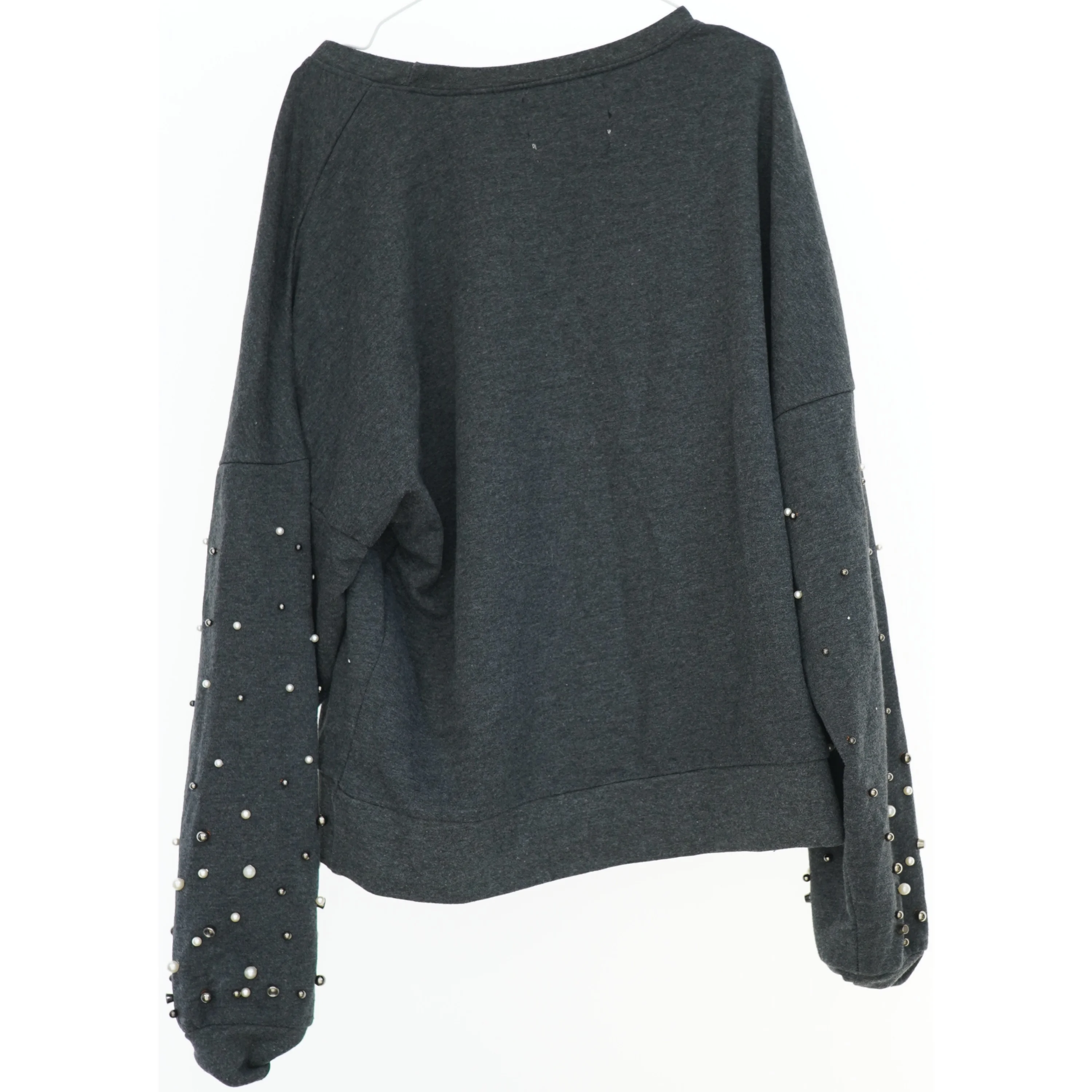 Grå sweatshirt med perler fra emoi (str. S)