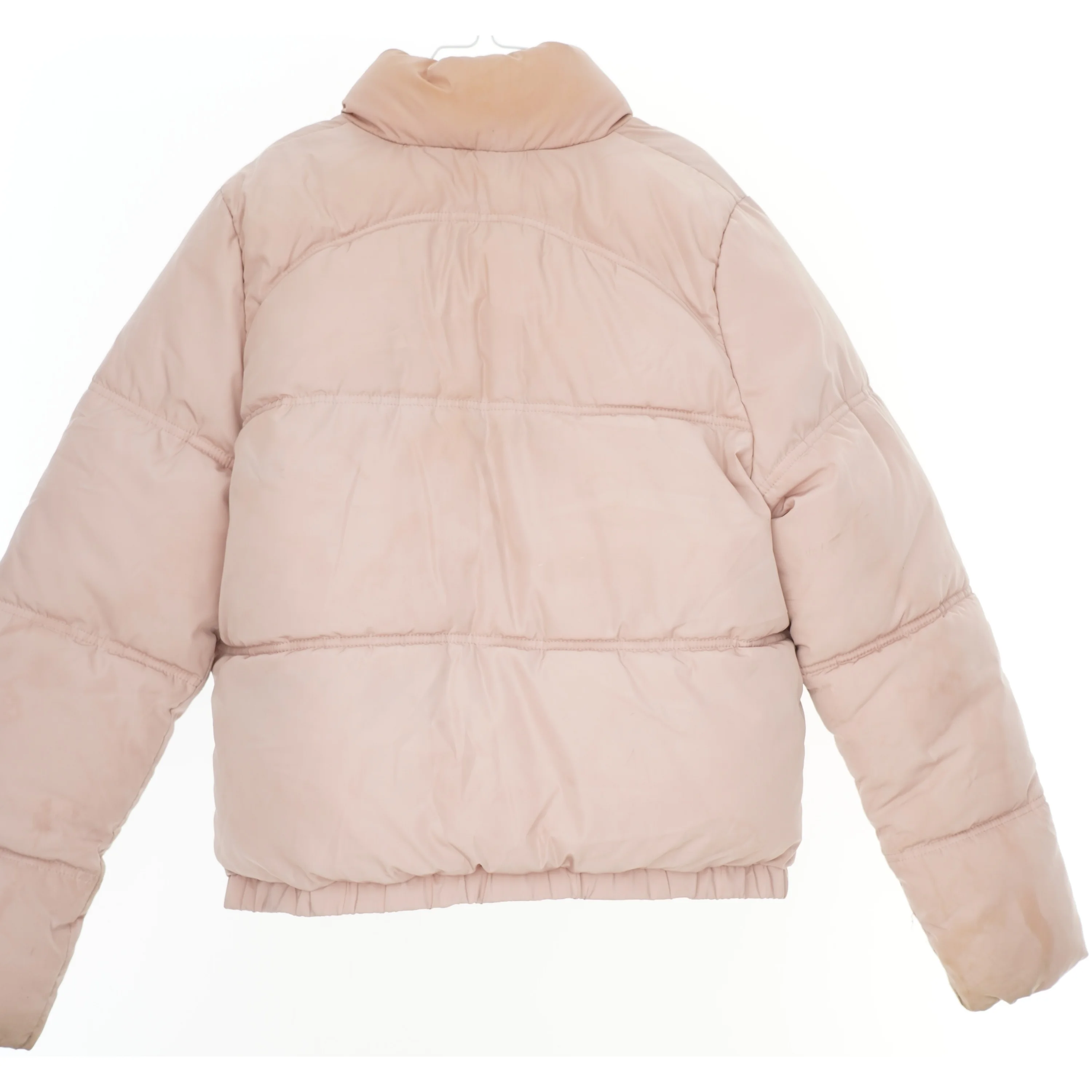 Lyserød vinterjakke med lynlås fra Divided (str. XS)