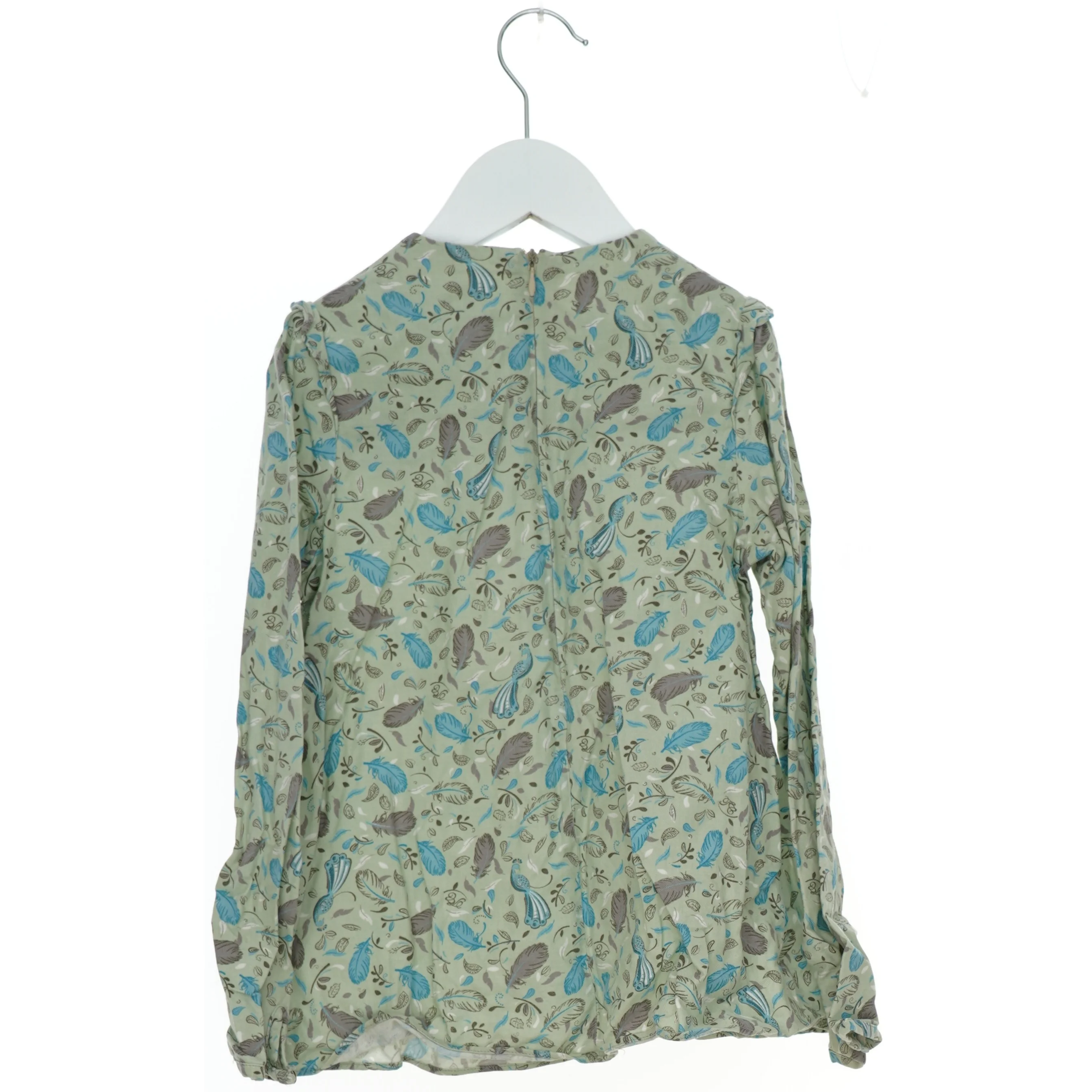 Langærmet bluse med mønster (str. 128)