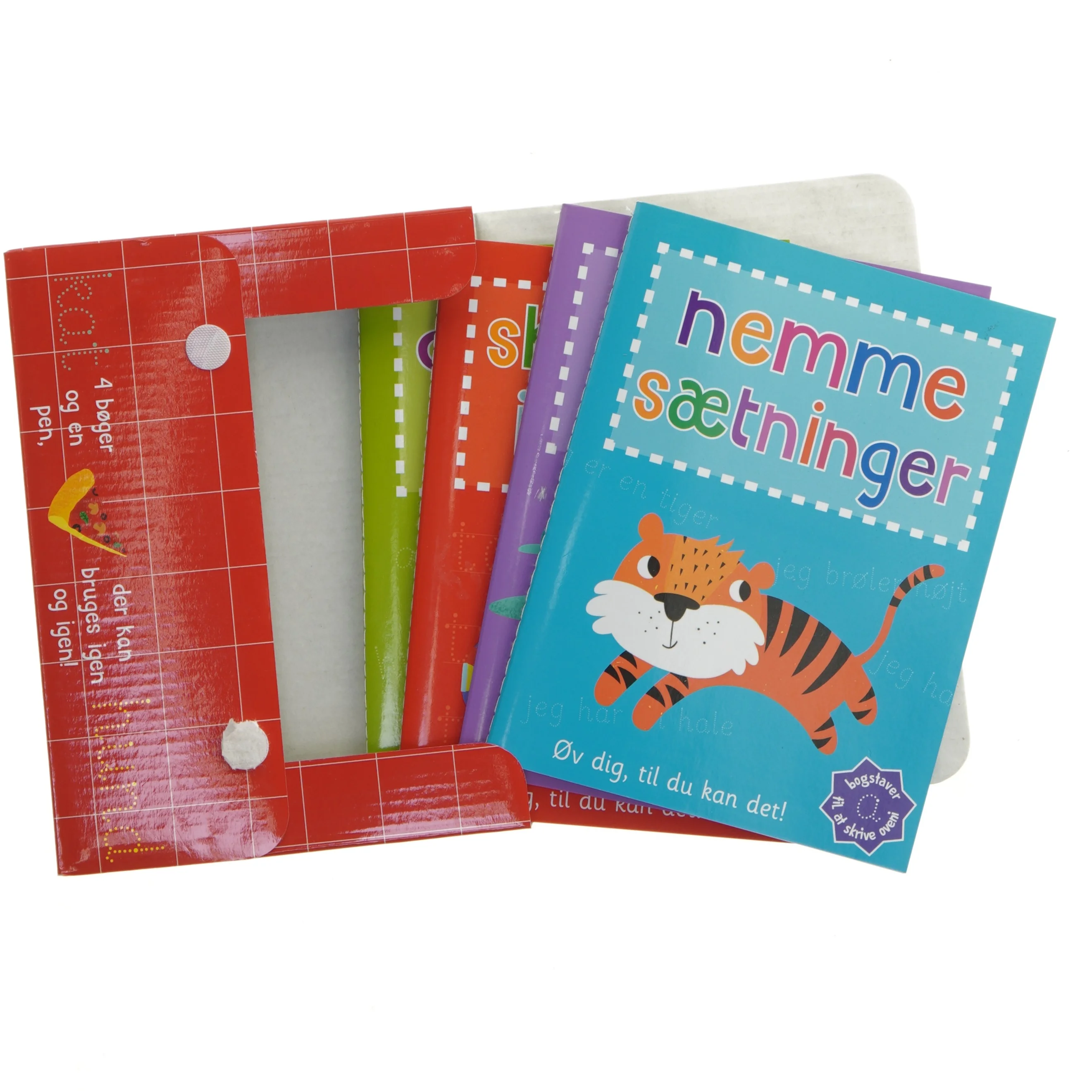 Børnebøger med aftørrelig pen fra Karusel (str. 4 bøger)