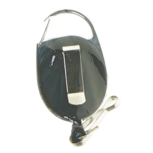 Sort nøglering med udtrækkelig snor fra 7 Days (str. 6 cm)