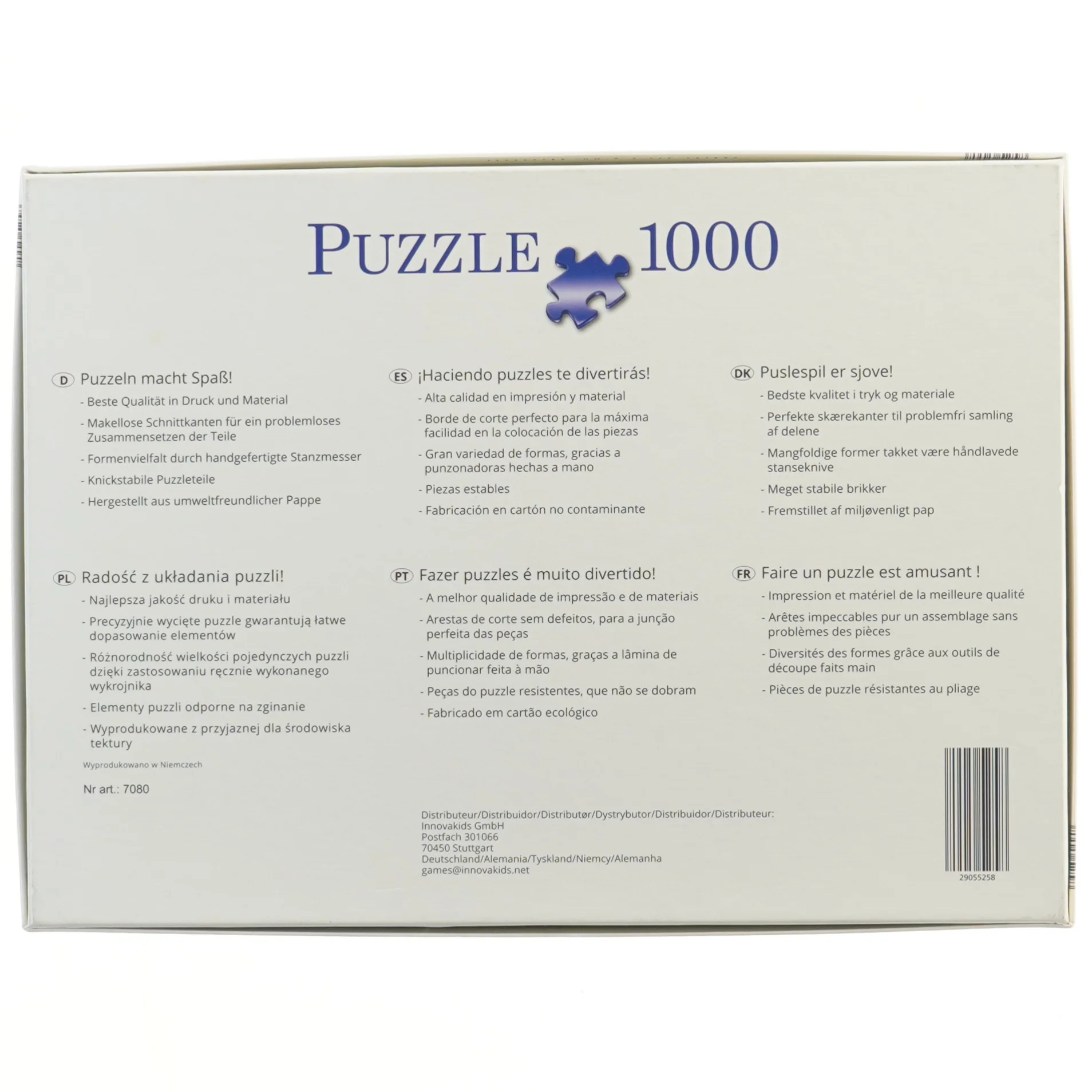 puslespil med hund (str. 1000 brikker cm)