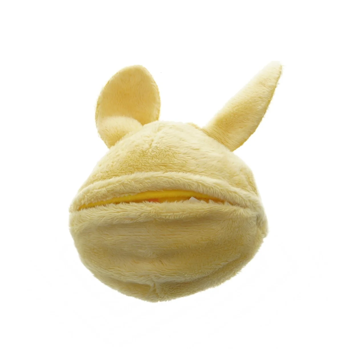 Gul plys kaninhoved (str. 10 cm)