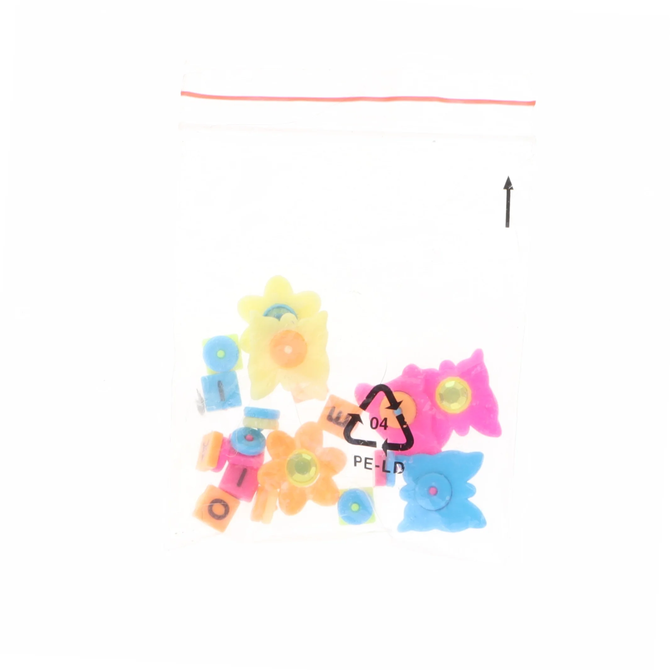 Plastikperler i forskellige farver (str. Pose 6 x 8 cm)