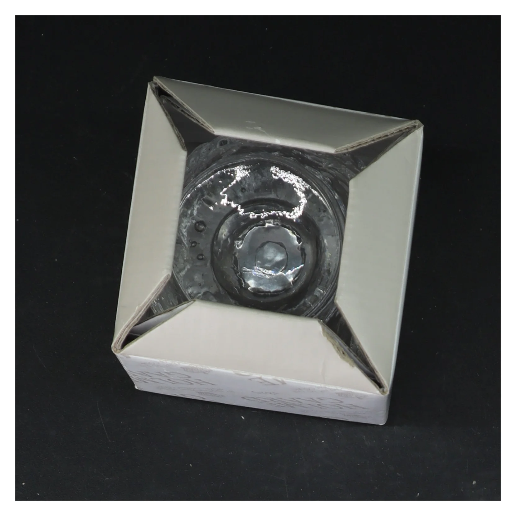 Stjerneformet lysstage i glas fra Holmegaard (str. 8 cm)