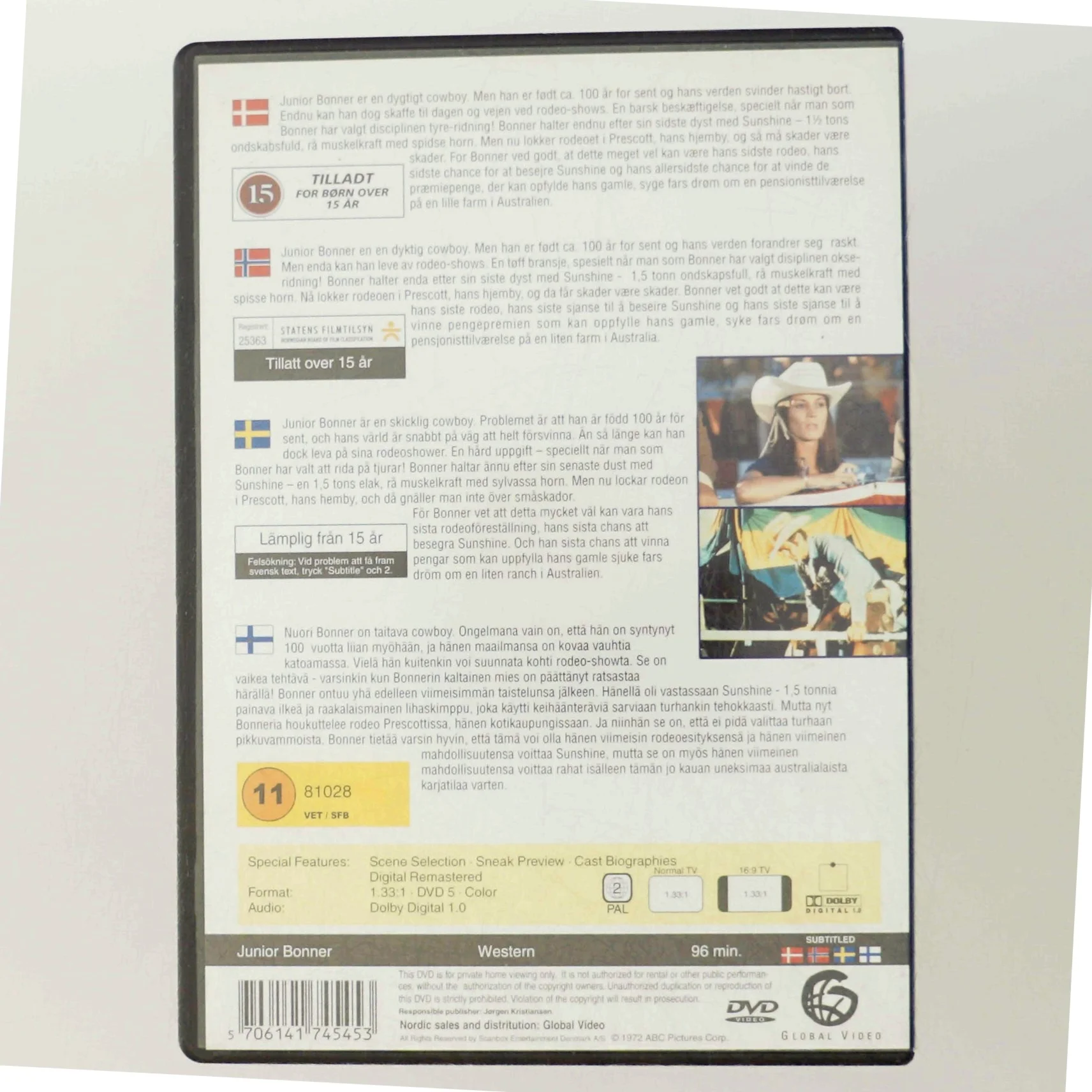 Junior Bonner DVD fra Scanbox