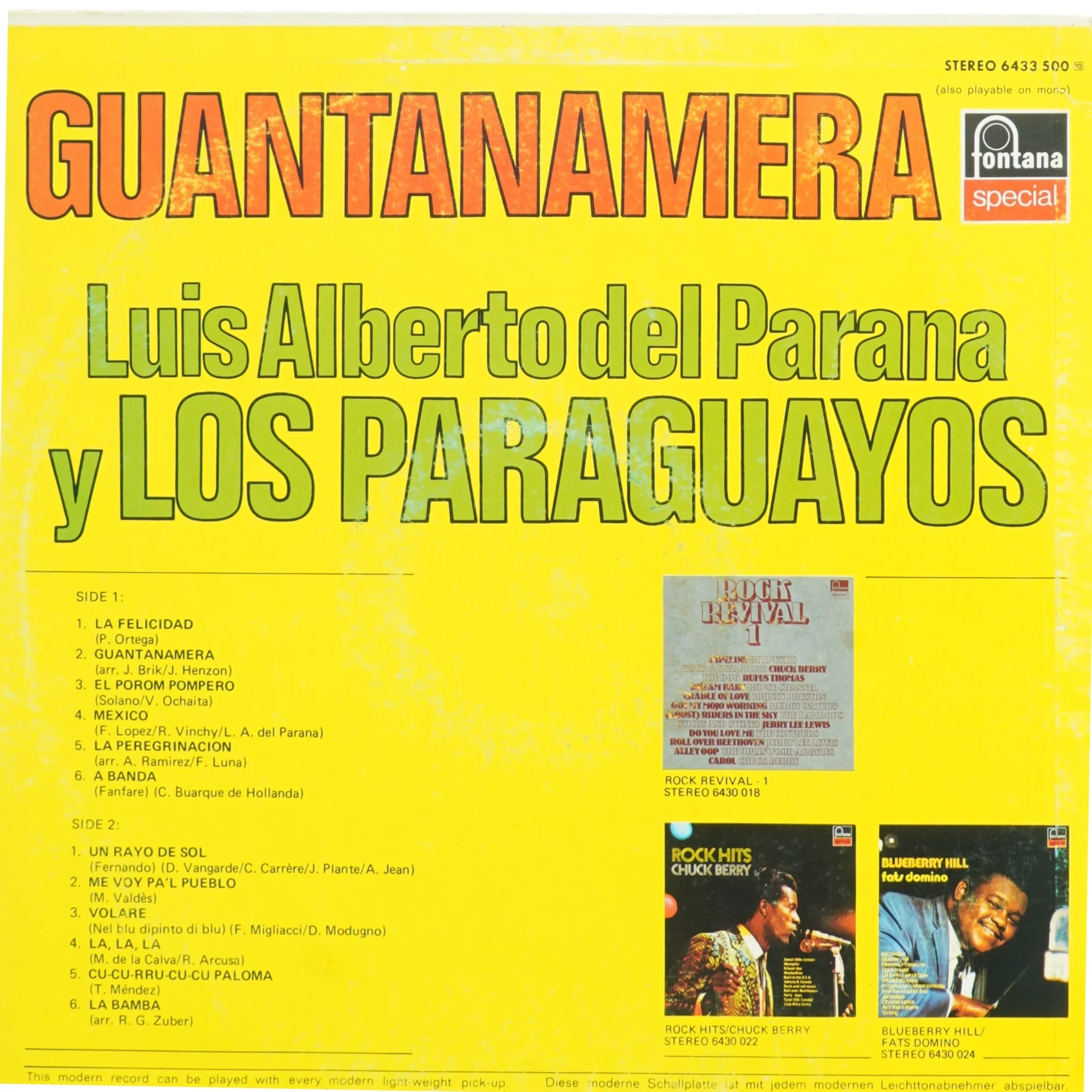 Luis Alberto del Parana & Los Paraguayos - Guantanamera LP