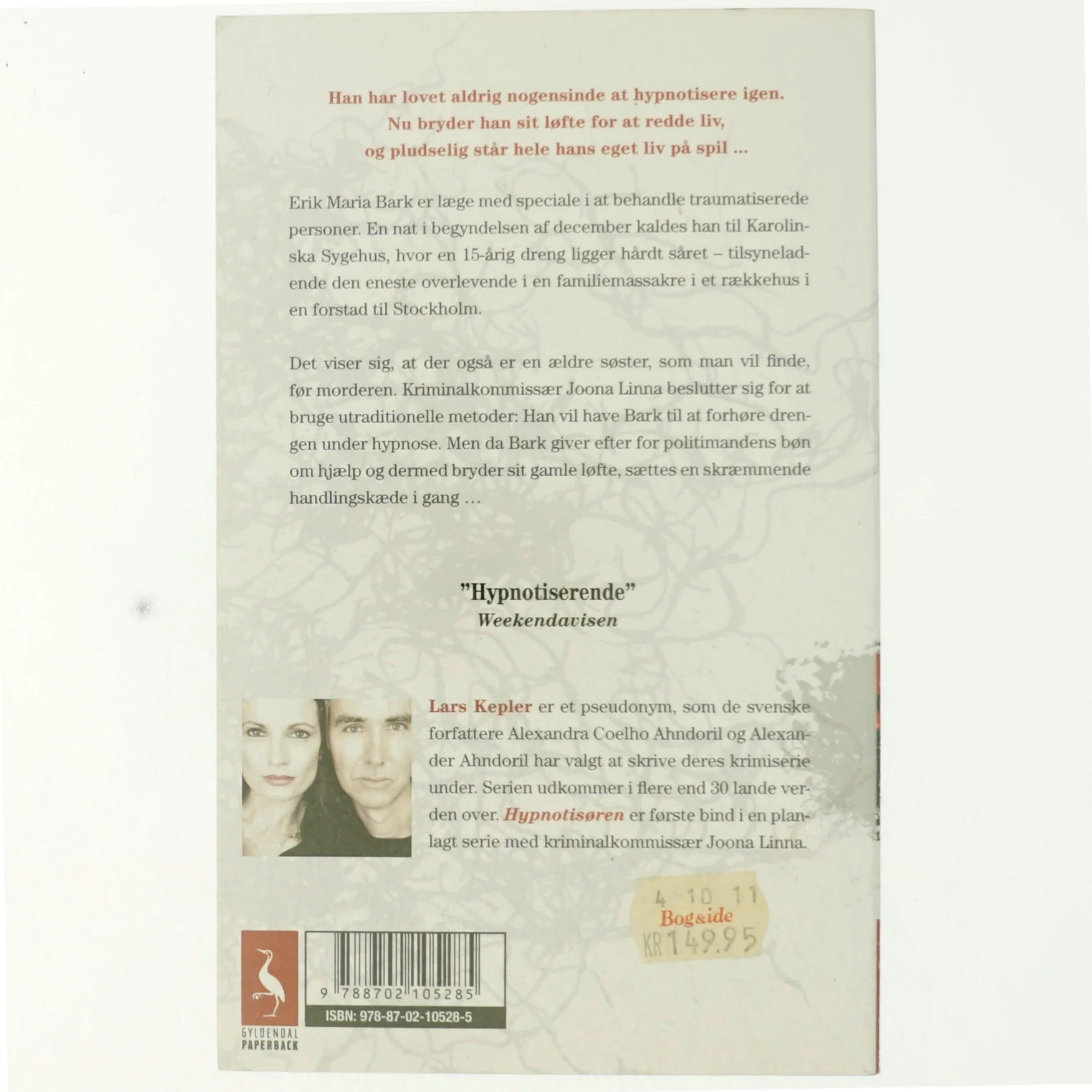 Hypnotisøren af Lars Kepler (Bog)