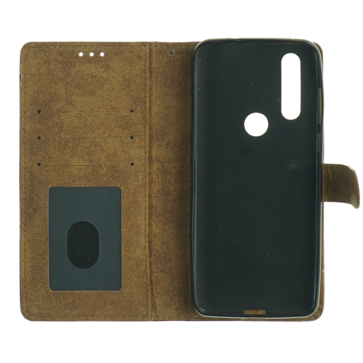 Brun mobilpung til smartphone (str. 16 x 8,5 cm)