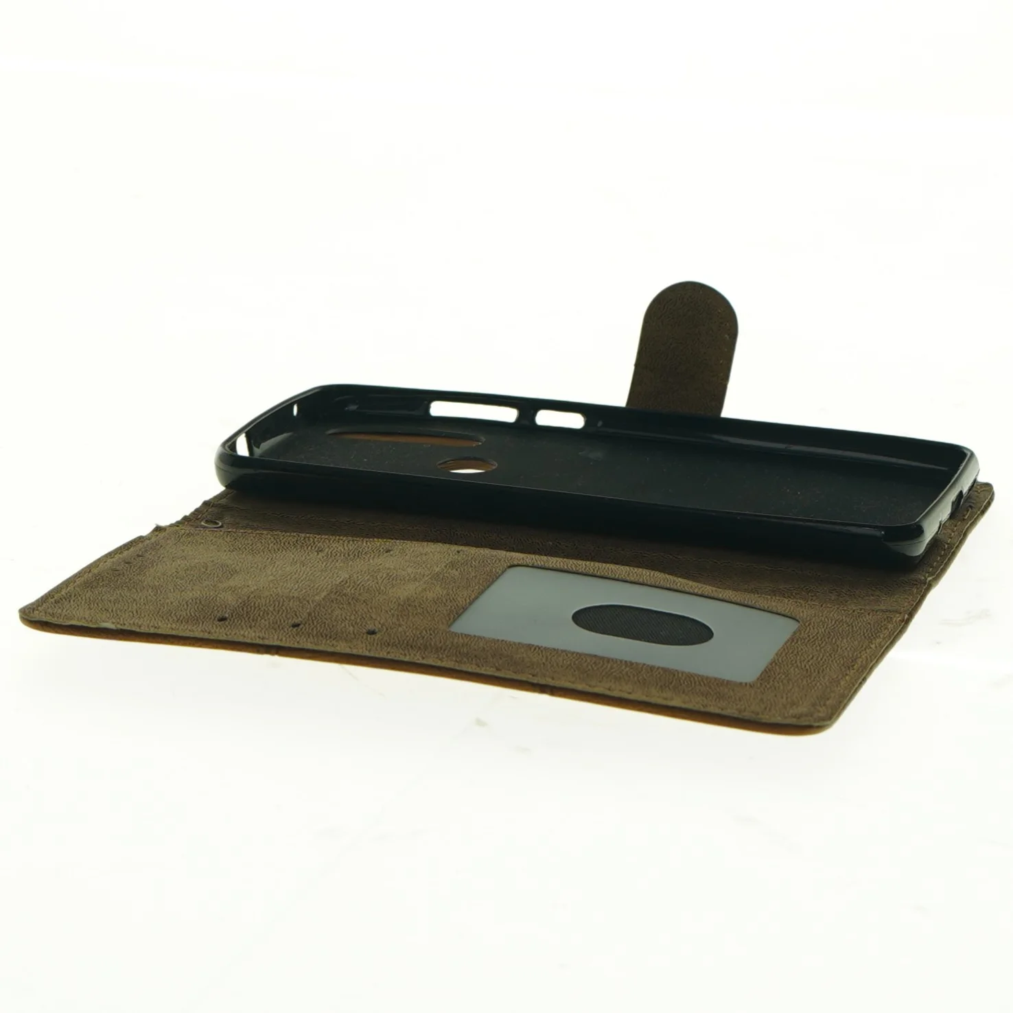 Brun mobilpung til smartphone (str. 16 x 8,5 cm)