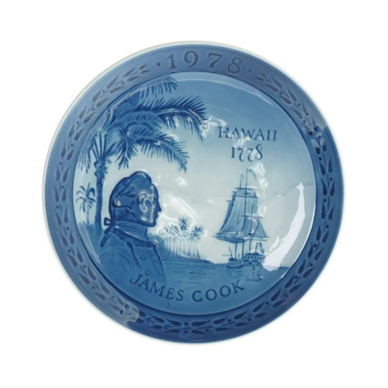 Platte James Cook Hawaii fra Royal Copenhagen (str. 18 x 18 cm)