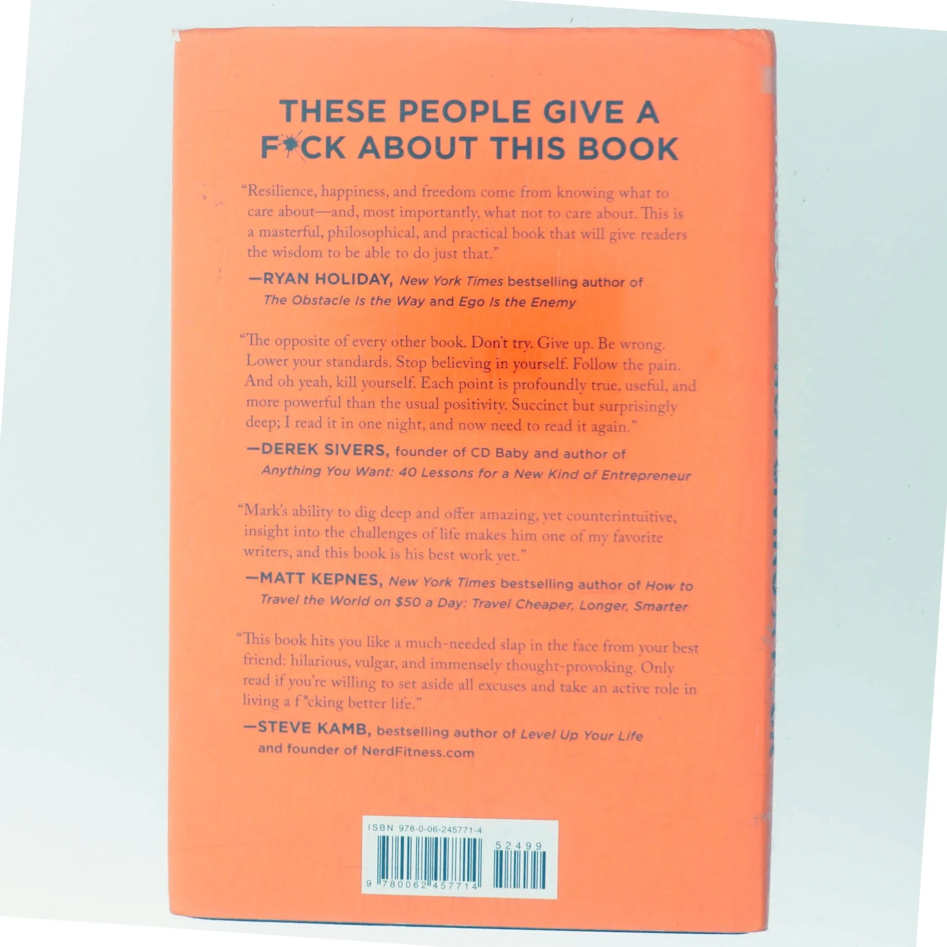 The subtle art of not giving a fuck : a counterintuitive approach to living a good life af Mark Manson (Bog)